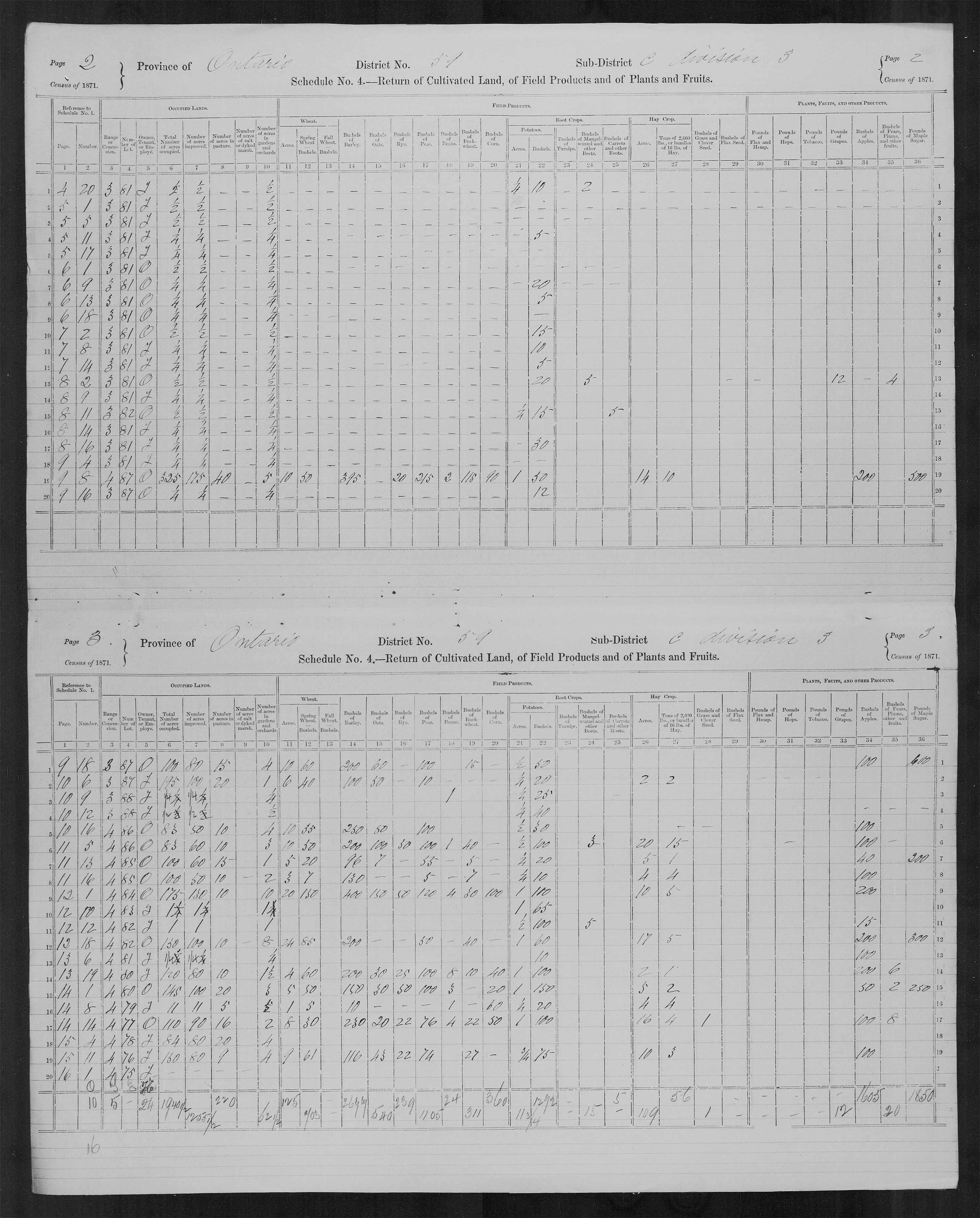 Title: Census of Canada, 1871 - Mikan Number: 142105 - Microform: c-9989