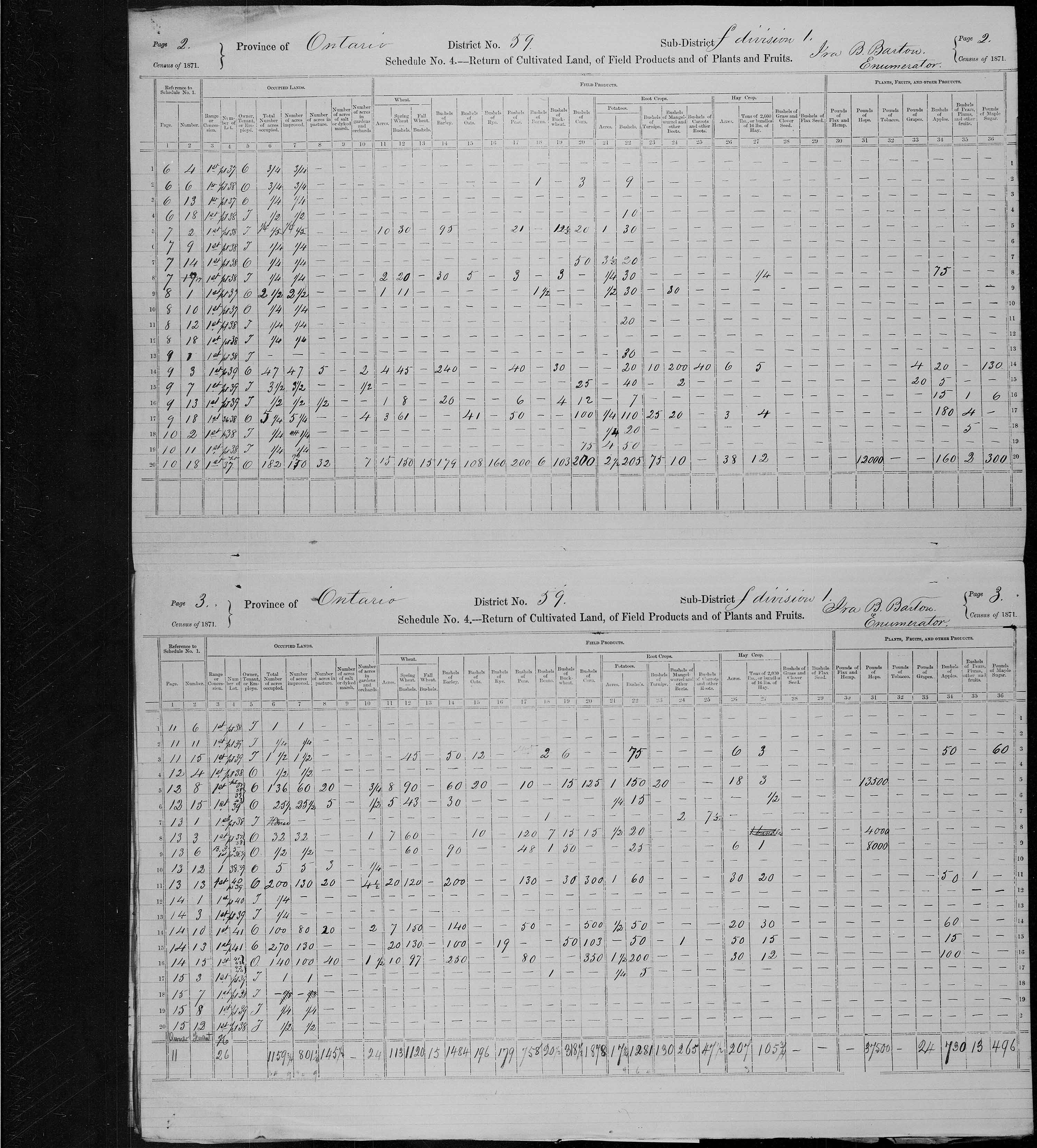 Title: Census of Canada, 1871 - Mikan Number: 142105 - Microform: c-9990