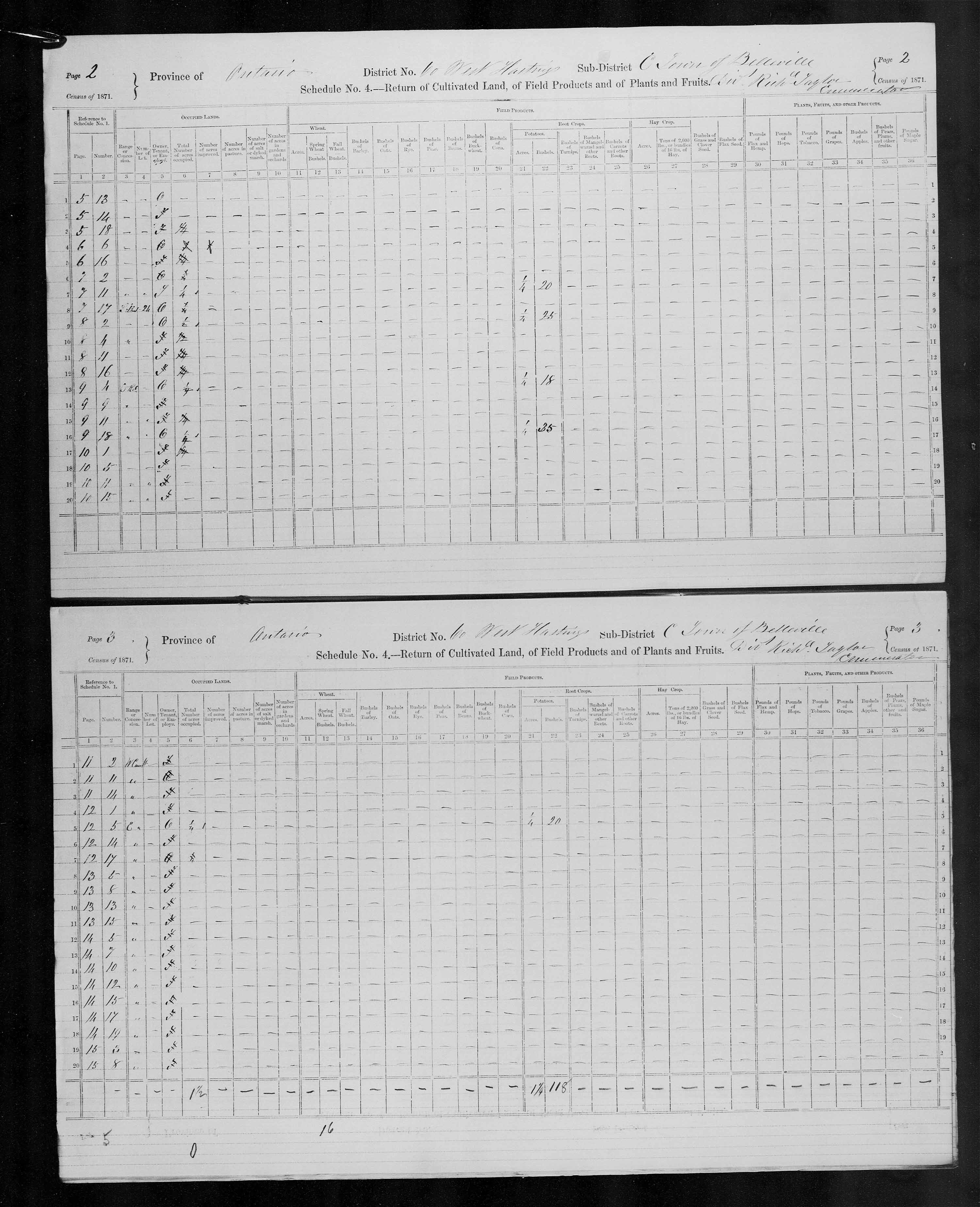 Title: Census of Canada, 1871 - Mikan Number: 142105 - Microform: c-9991