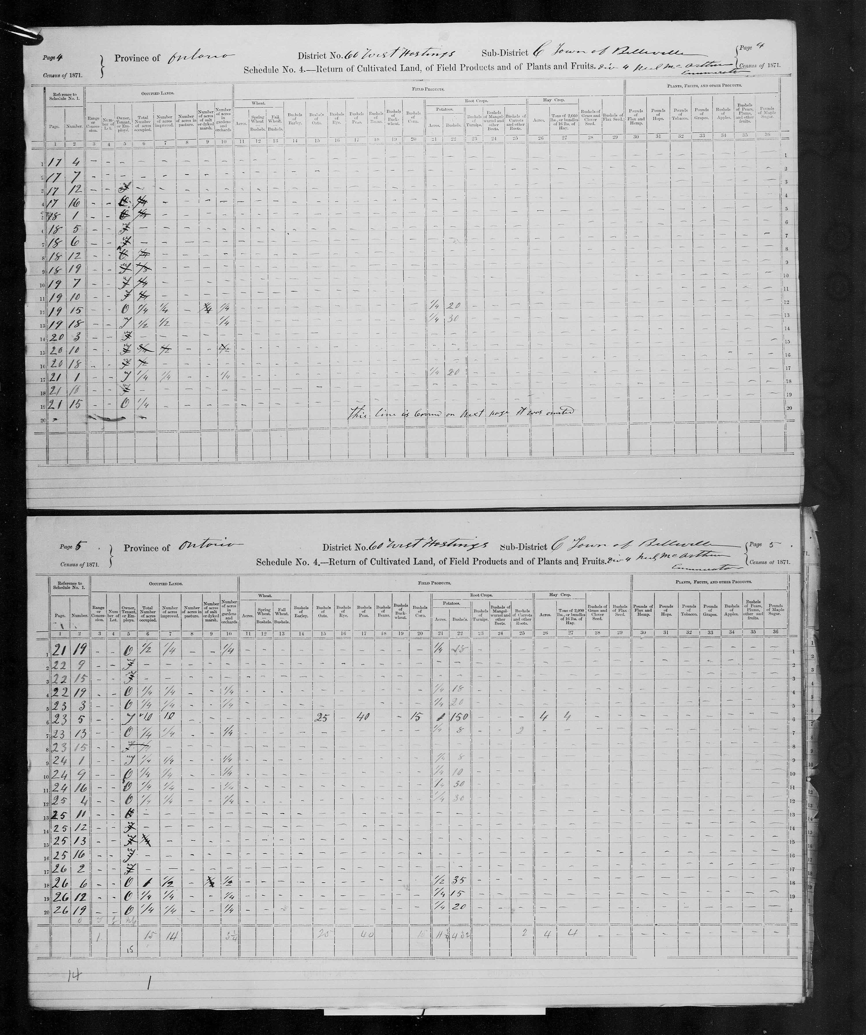 Title: Census of Canada, 1871 - Mikan Number: 142105 - Microform: c-9991