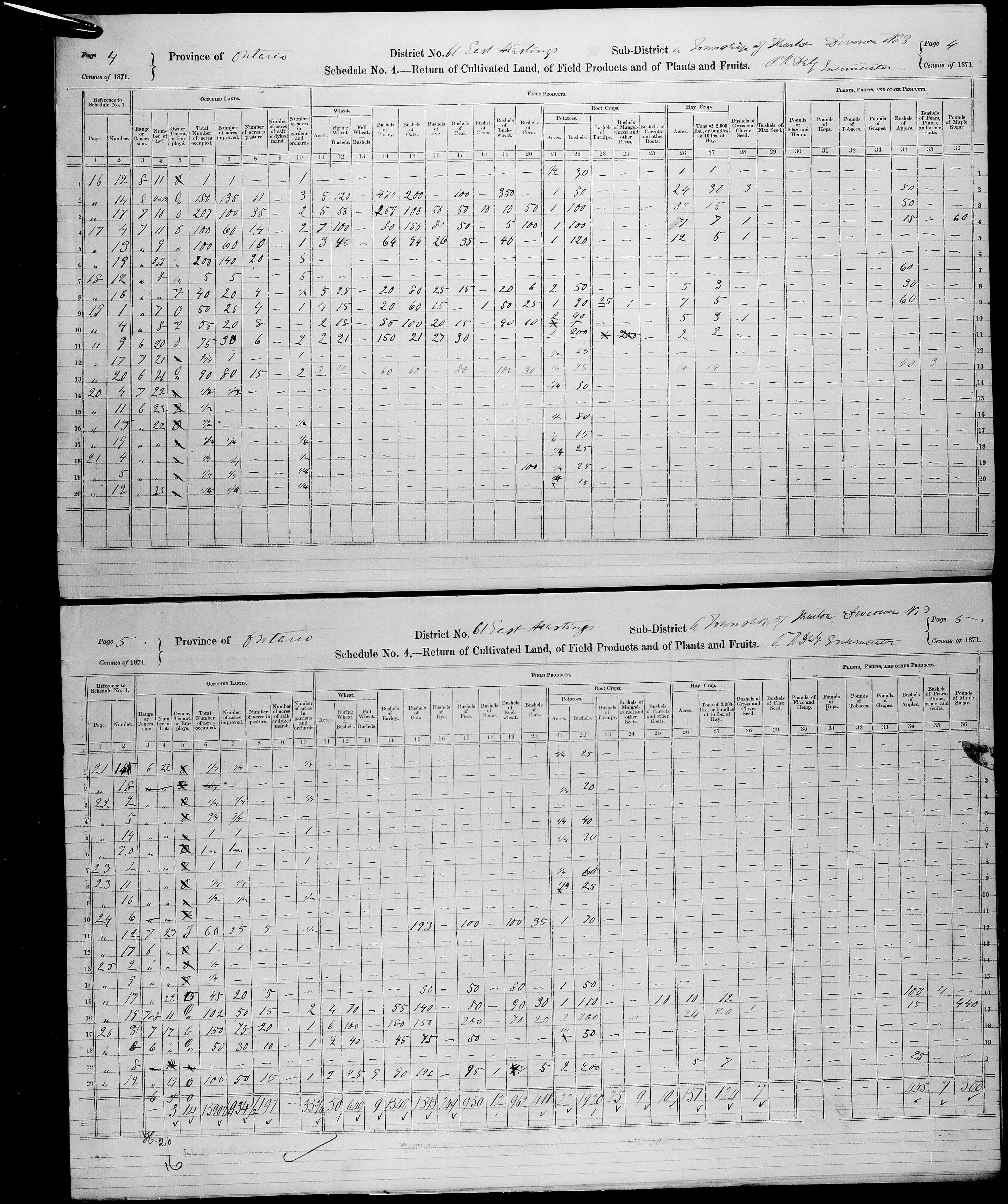 Title: Census of Canada, 1871 - Mikan Number: 142105 - Microform: c-9992