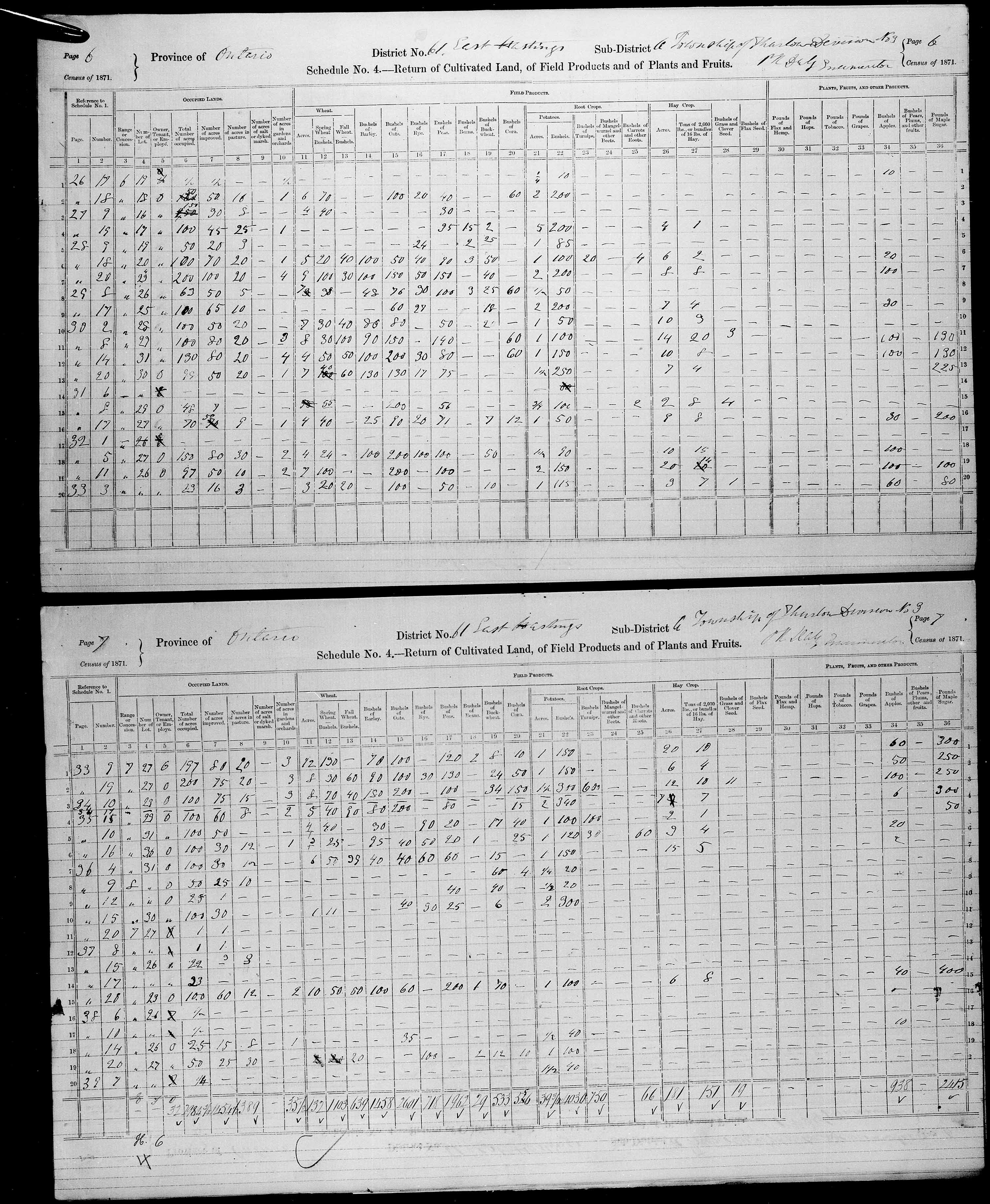Title: Census of Canada, 1871 - Mikan Number: 142105 - Microform: c-9992