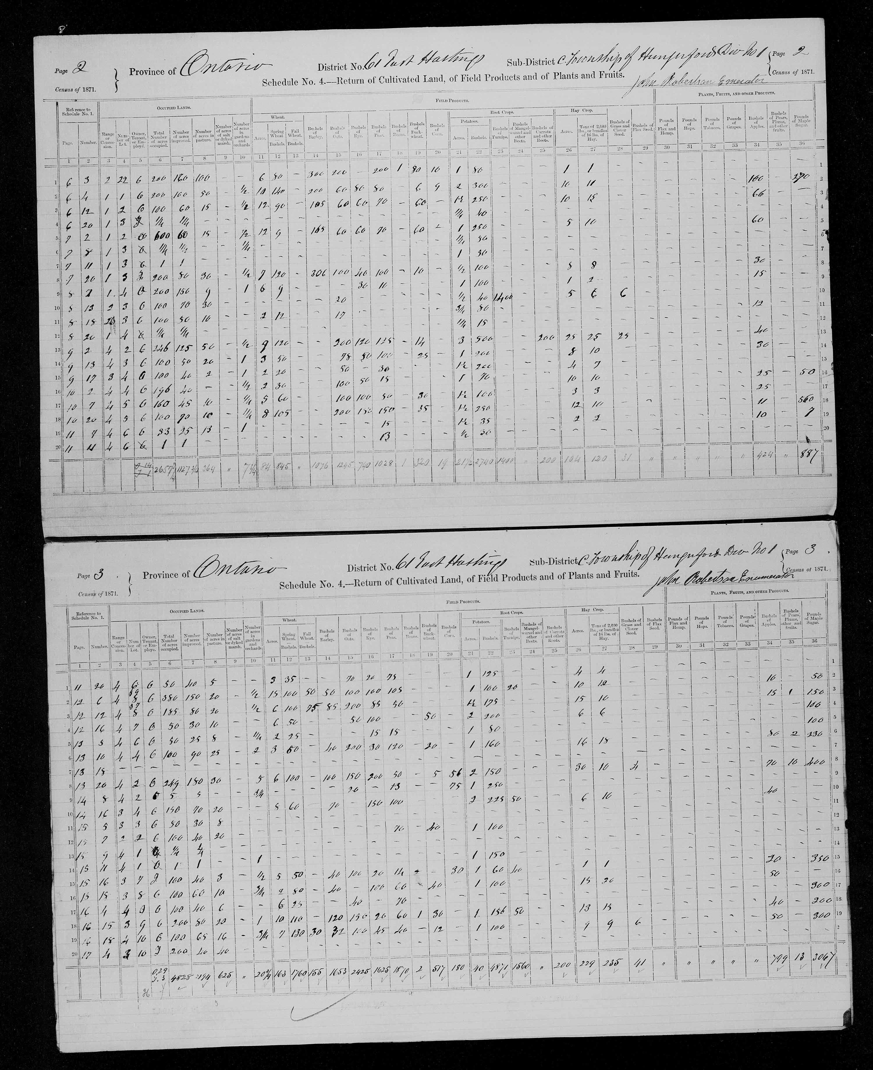 Title: Census of Canada, 1871 - Mikan Number: 142105 - Microform: c-9993