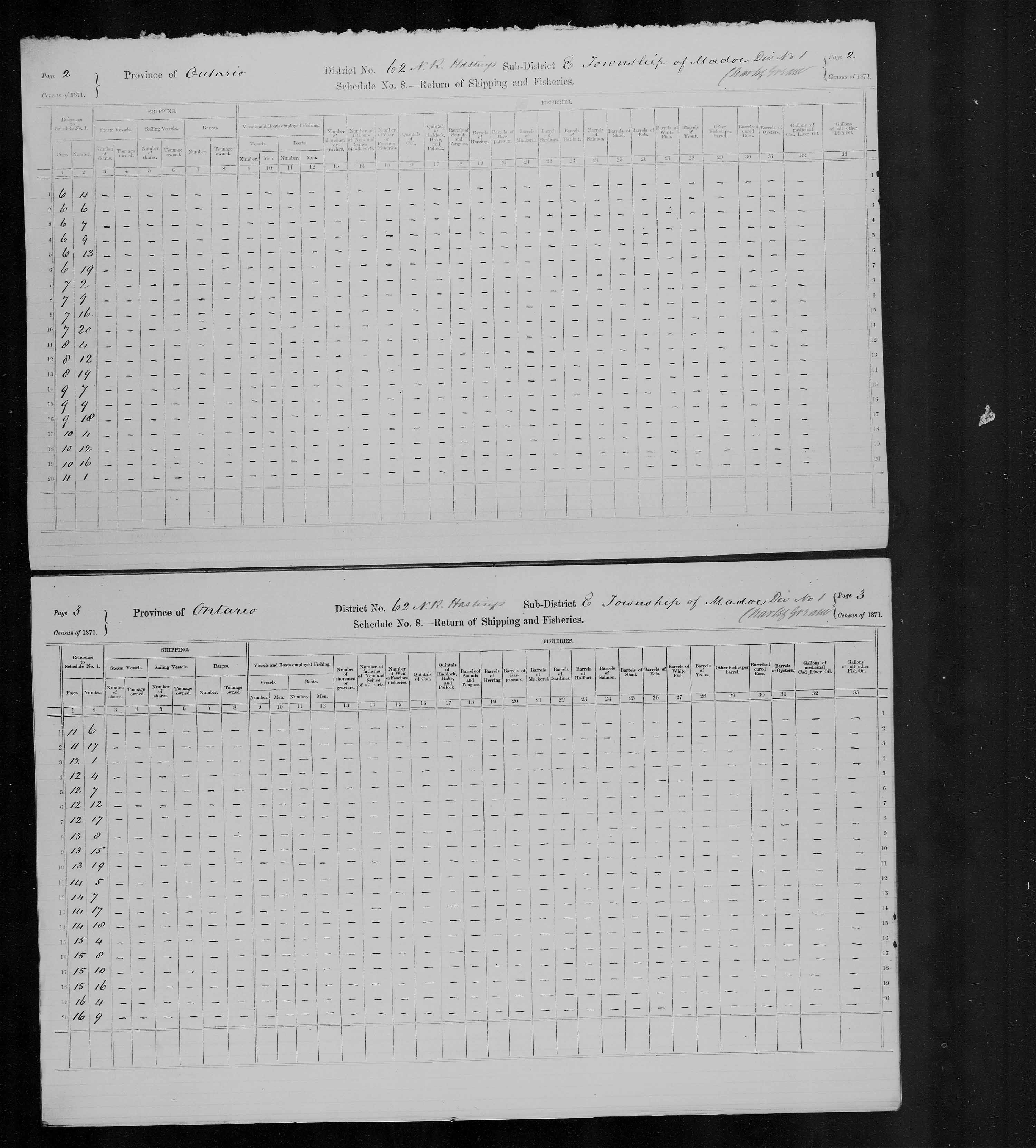 Title: Census of Canada, 1871 - Mikan Number: 142105 - Microform: c-9994
