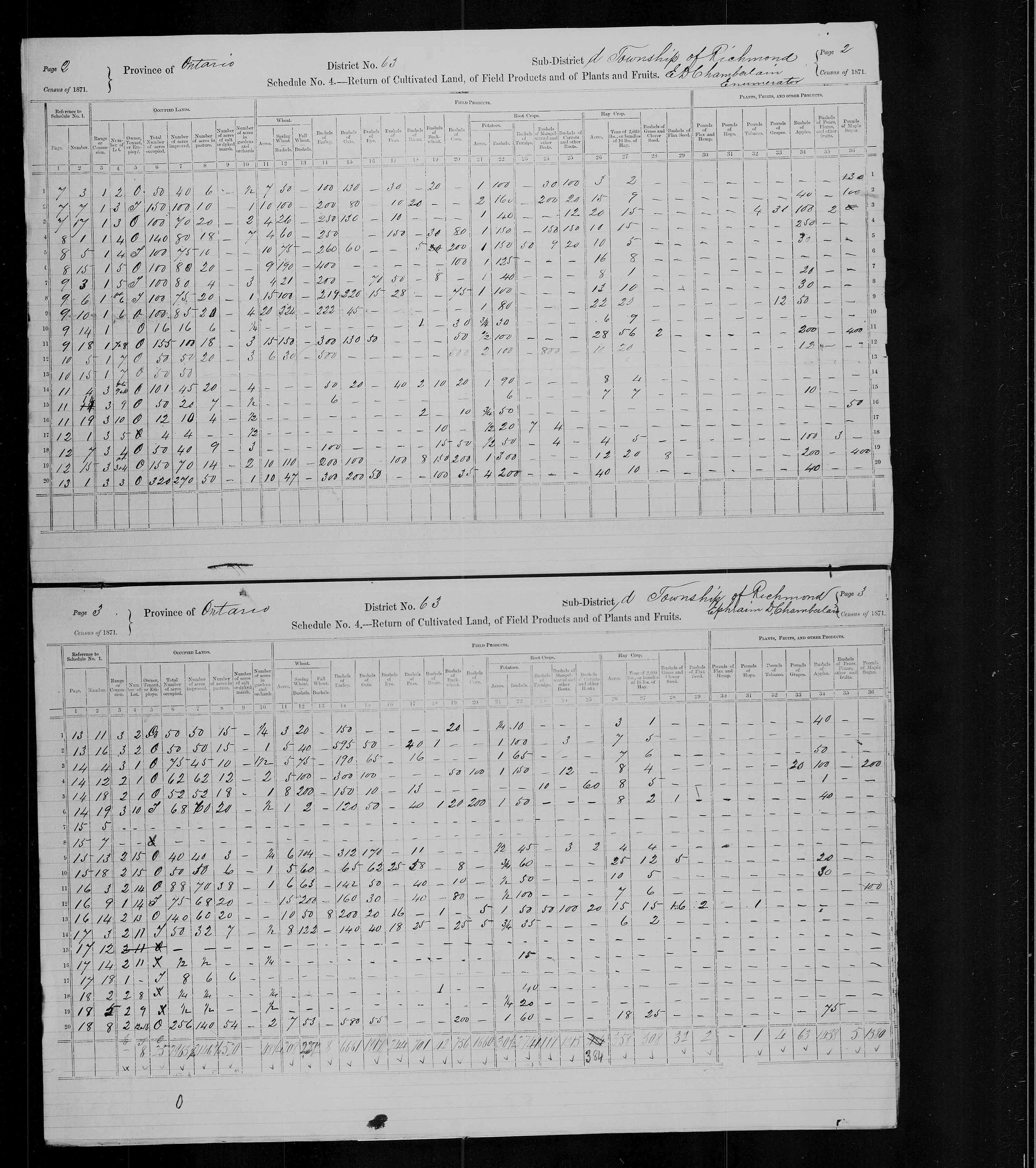 Title: Census of Canada, 1871 - Mikan Number: 142105 - Microform: c-9995