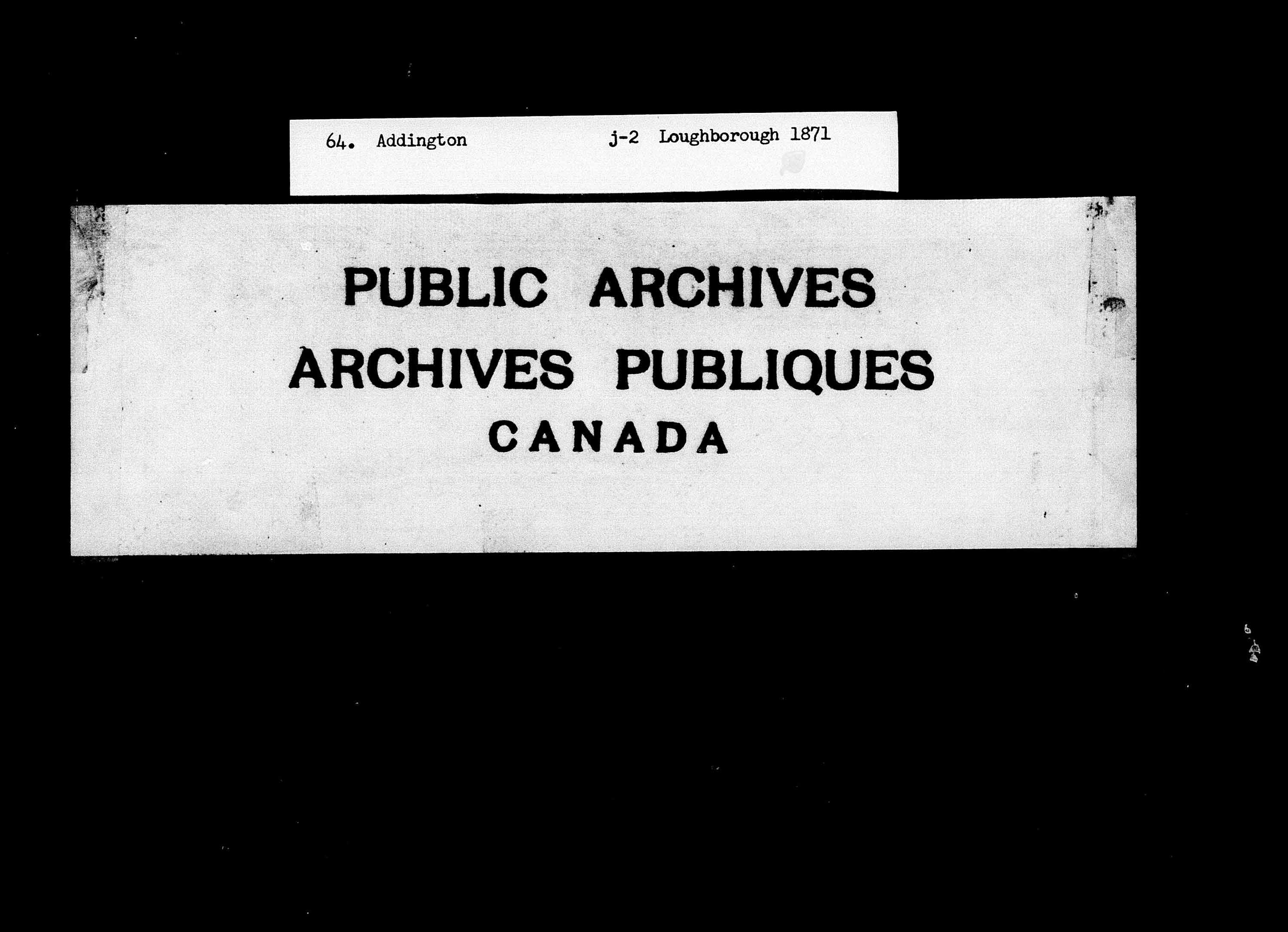 Title: Census of Canada, 1871 - Mikan Number: 142105 - Microform: c-9997