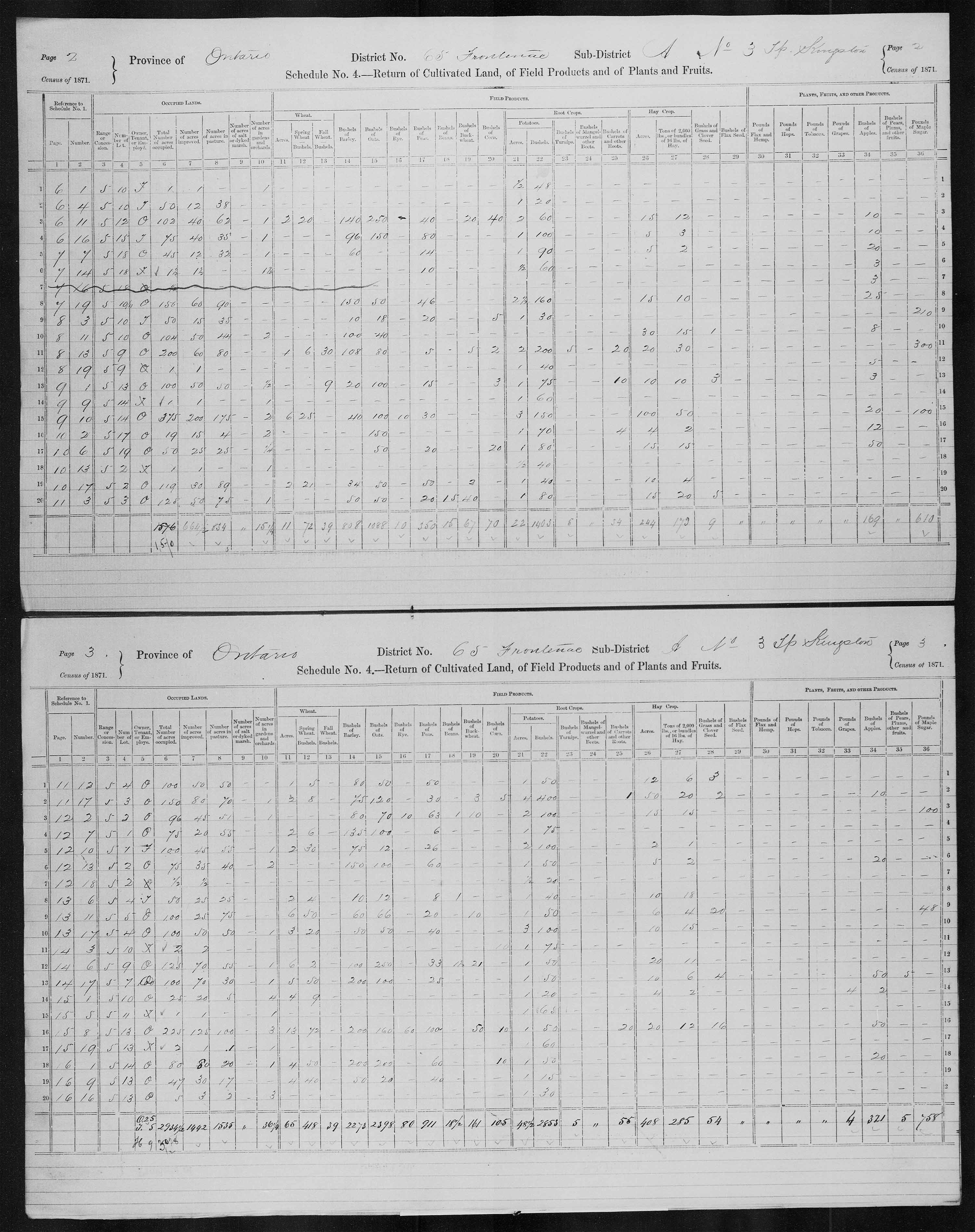 Title: Census of Canada, 1871 - Mikan Number: 142105 - Microform: c-9998