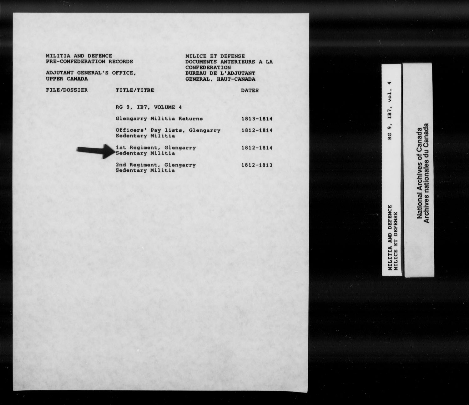 Title: War of 1812: Upper Canada Returns, Nominal Rolls and Paylists, RG 9 1B7 - Mikan Number: 183676 - Microform: t-10380