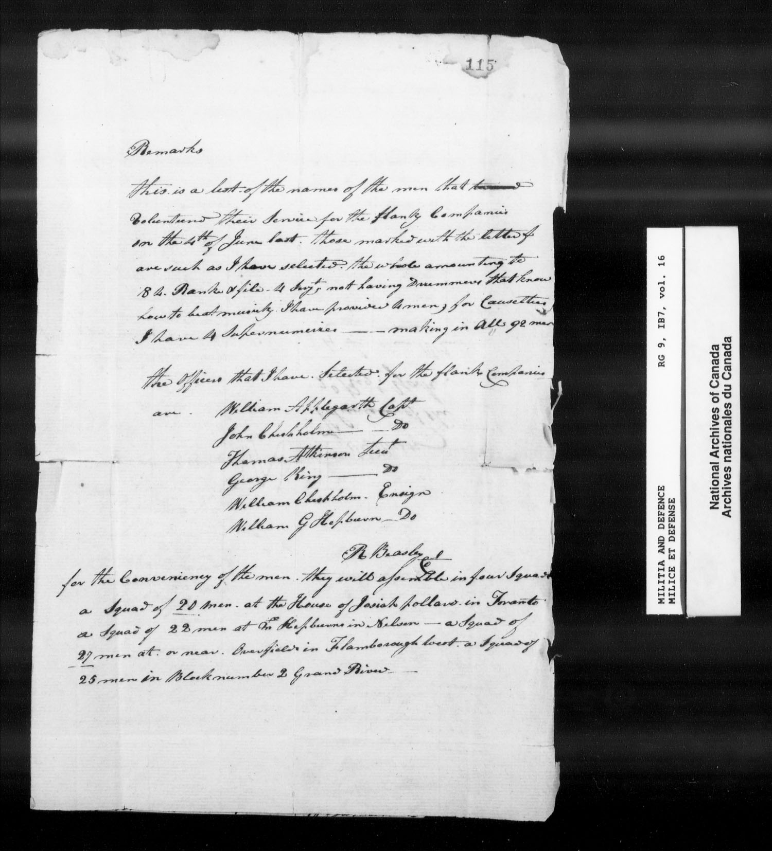 Title: War of 1812: Upper Canada Returns, Nominal Rolls and Paylists, RG 9 1B7 - Mikan Number: 183676 - Microform: t-10383