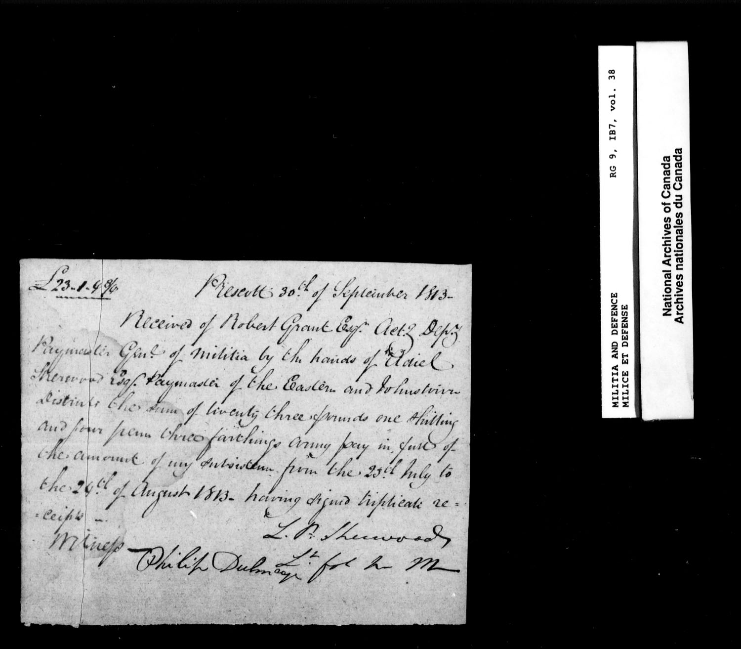 Title: War of 1812: Upper Canada Returns, Nominal Rolls and Paylists, RG 9 1B7 - Mikan Number: 183676 - Microform: t-10390
