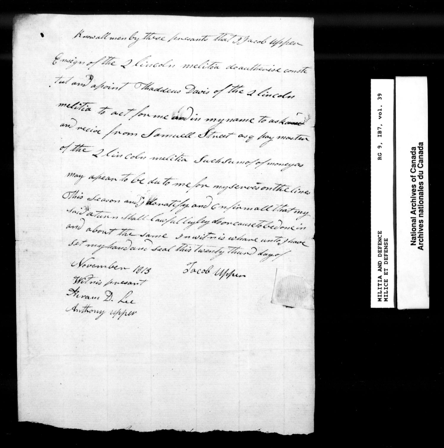 Title: War of 1812: Upper Canada Returns, Nominal Rolls and Paylists, RG 9 1B7 - Mikan Number: 183676 - Microform: t-10391