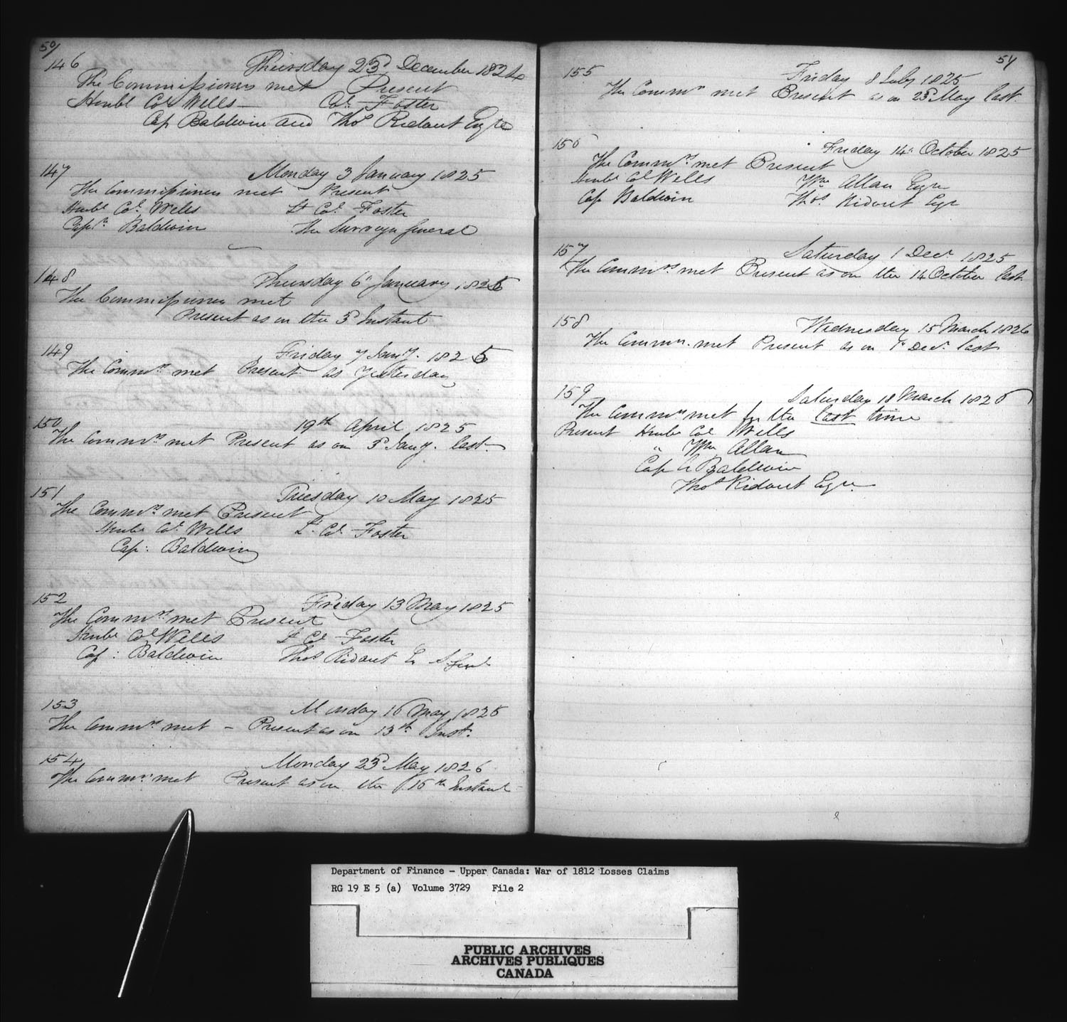Title: War of 1812: Board of Claims for Losses, 1813-1848, RG 19 E5A - Mikan Number: 139215 - Microform: t-1122
