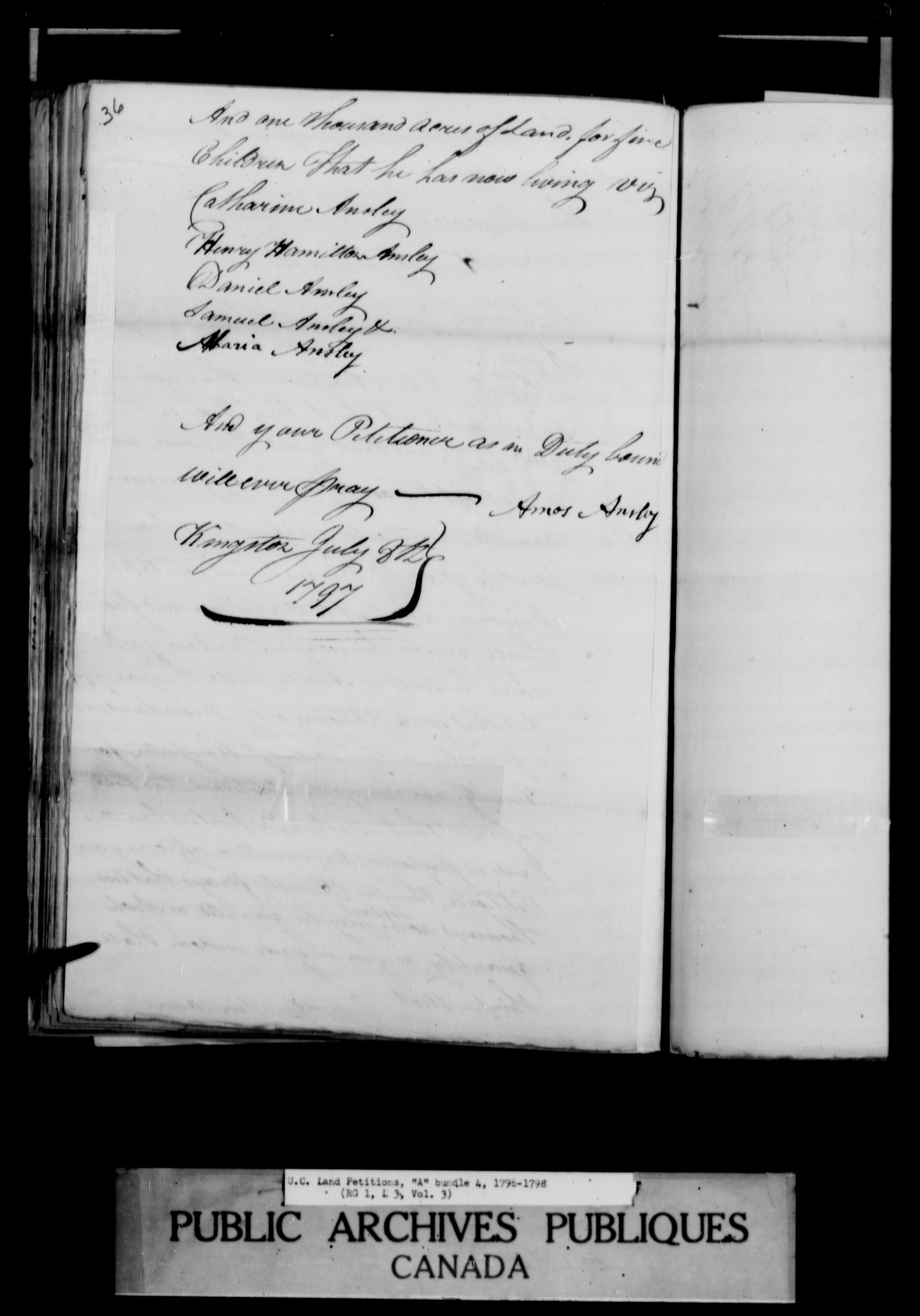 Title: Upper Canada Land Petitions (1763-1865) - Mikan Number: 205131 - Microform: c-1609