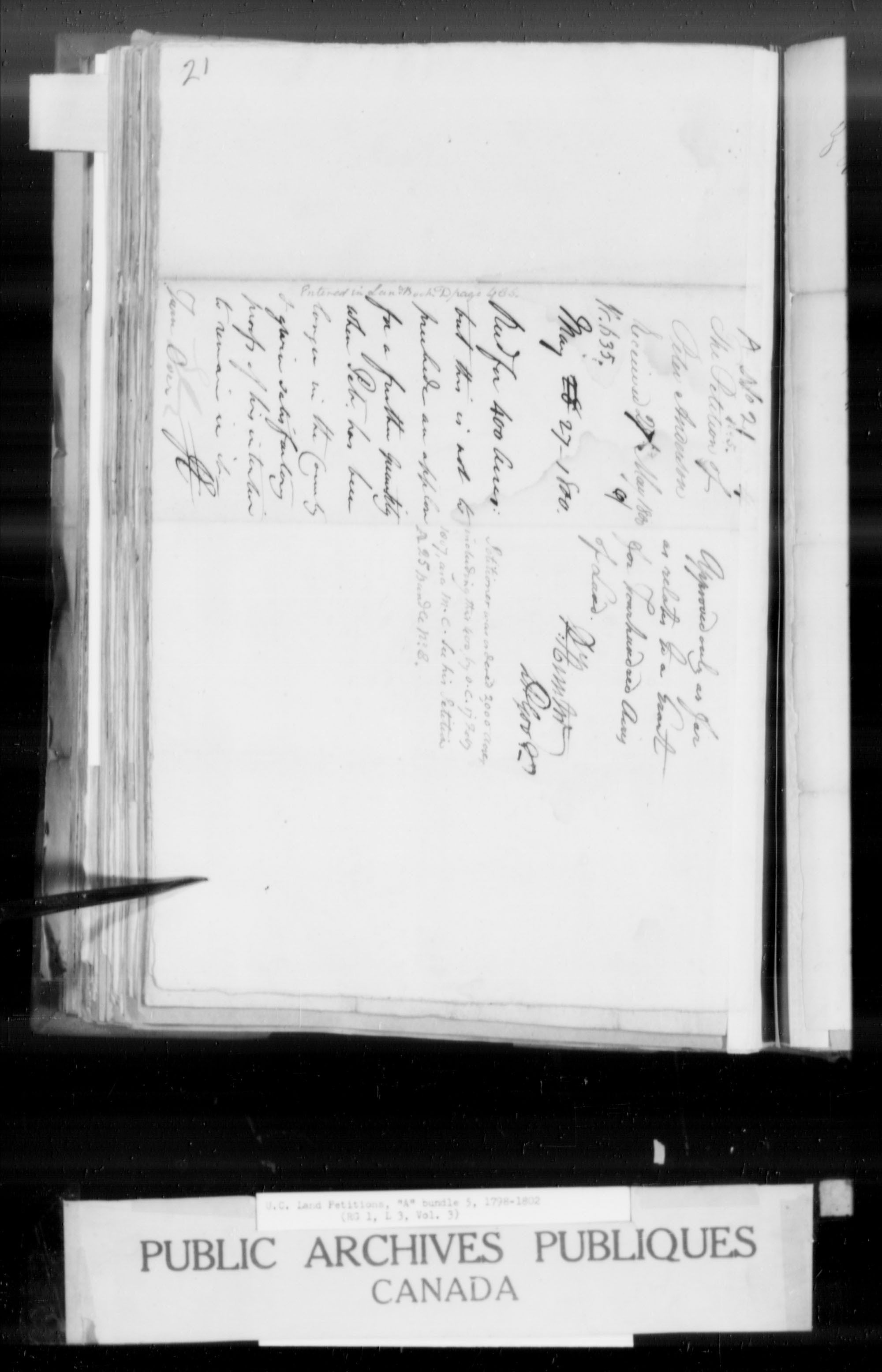 Title: Upper Canada Land Petitions (1763-1865) - Mikan Number: 205131 - Microform: c-1609