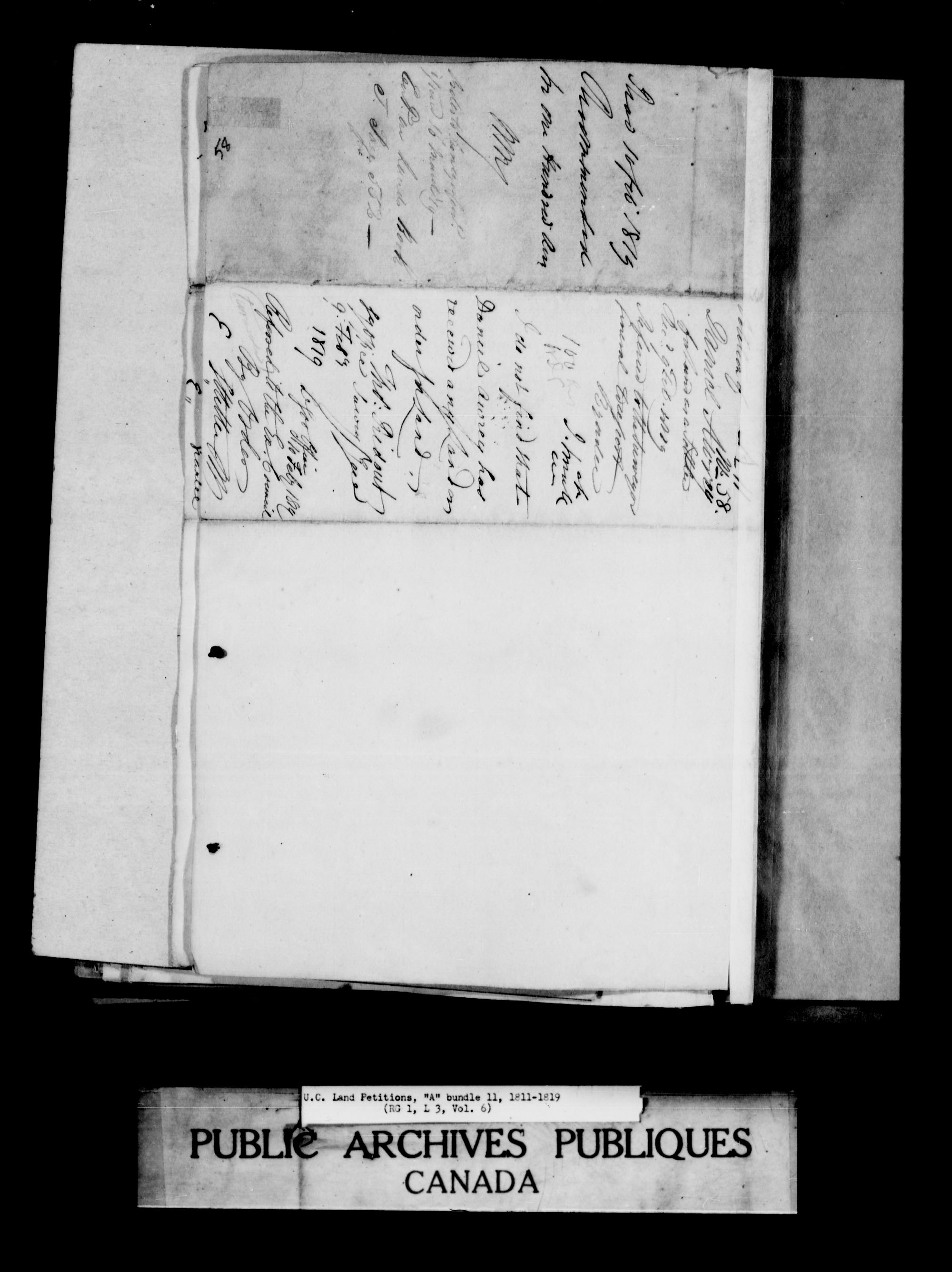Title: Upper Canada Land Petitions (1763-1865) - Mikan Number: 205131 - Microform: c-1610