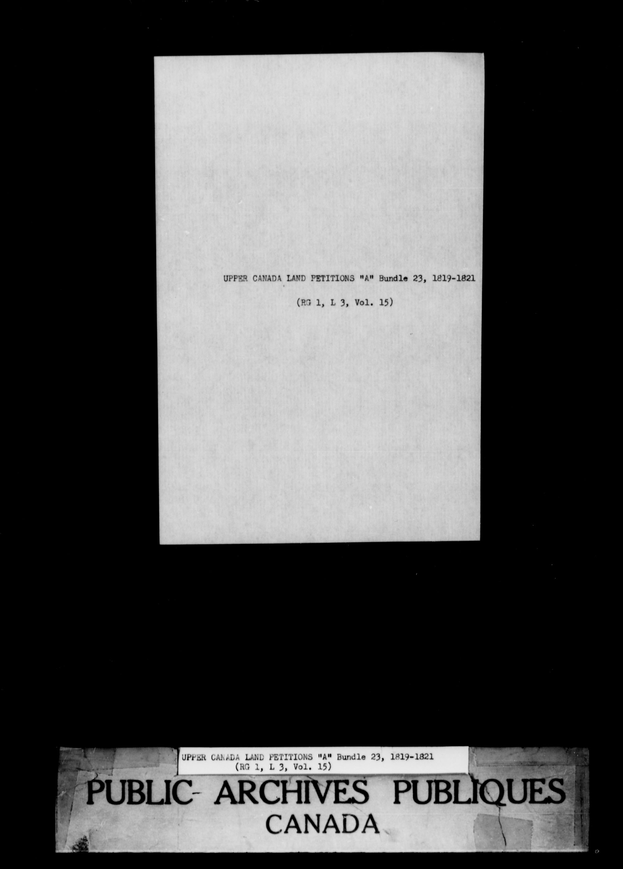 Titre : Demandes de terres du Haut-Canada (1763-1865) - N d'enregistrement Mikan : 205131 - Microforme : c-1615