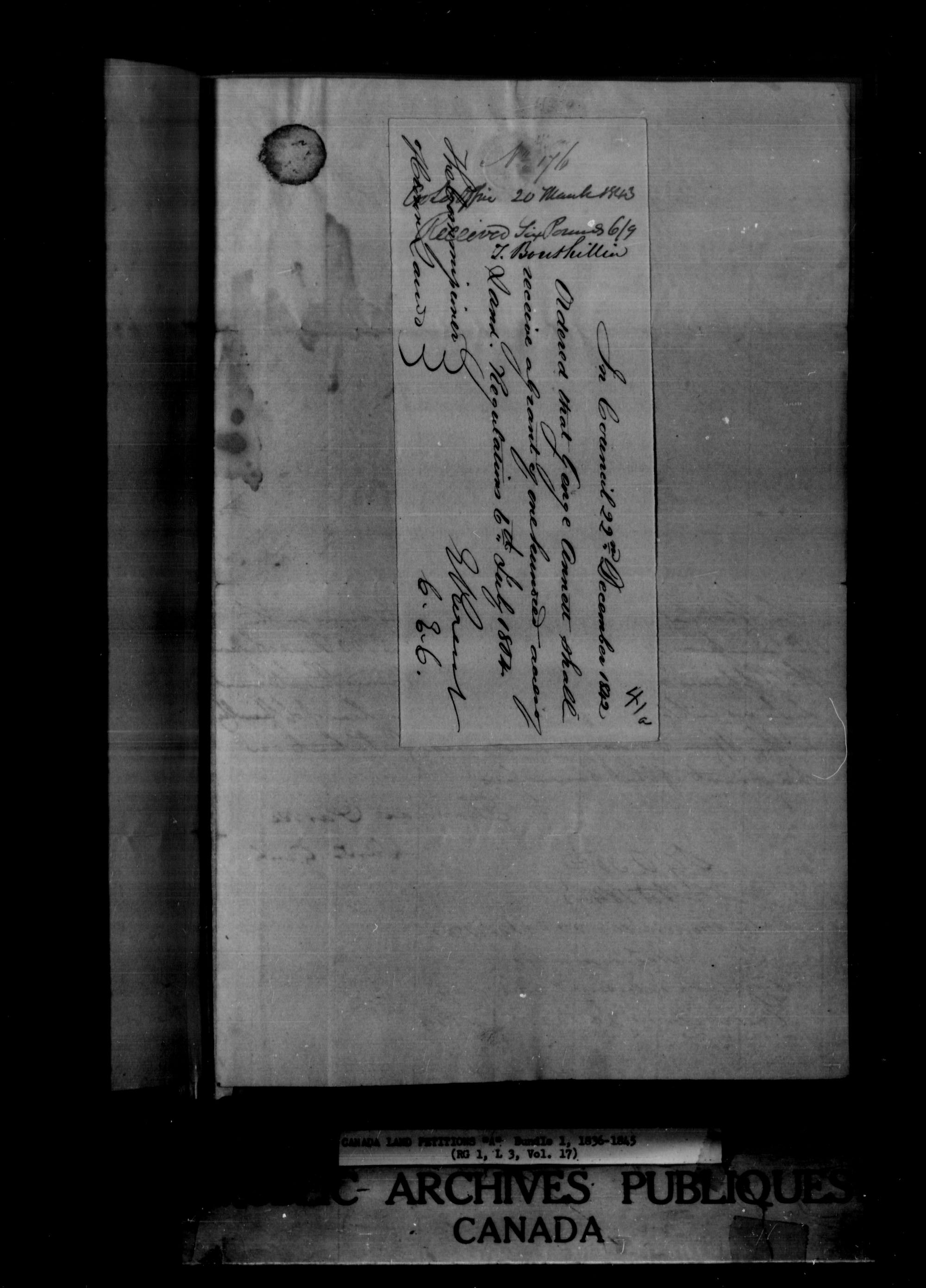 Title: Upper Canada Land Petitions (1763-1865) - Mikan Number: 205131 - Microform: c-1615