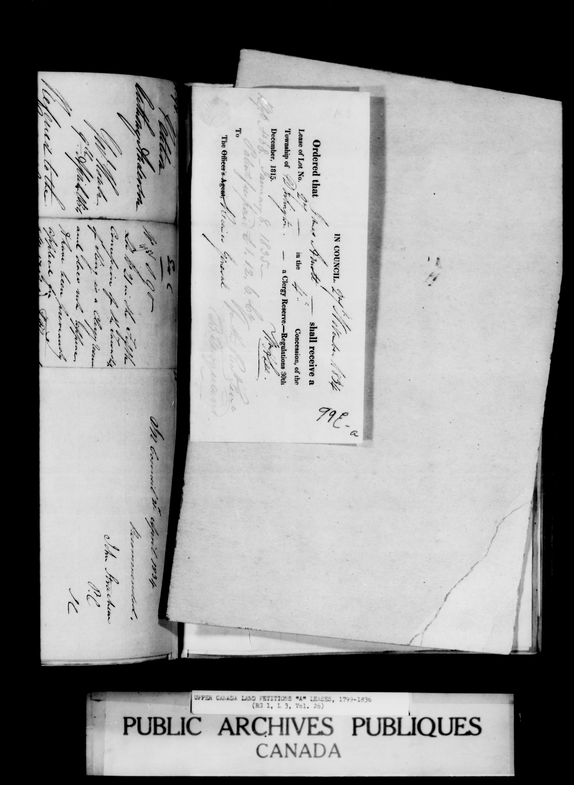 Title: Upper Canada Land Petitions (1763-1865) - Mikan Number: 205131 - Microform: c-1618