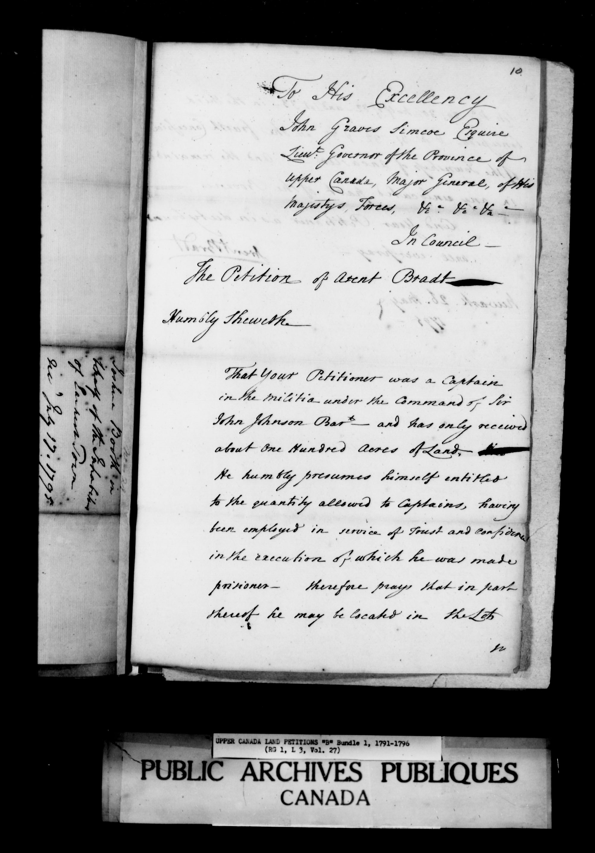 Title: Upper Canada Land Petitions (1763-1865) - Mikan Number: 205131 - Microform: c-1619