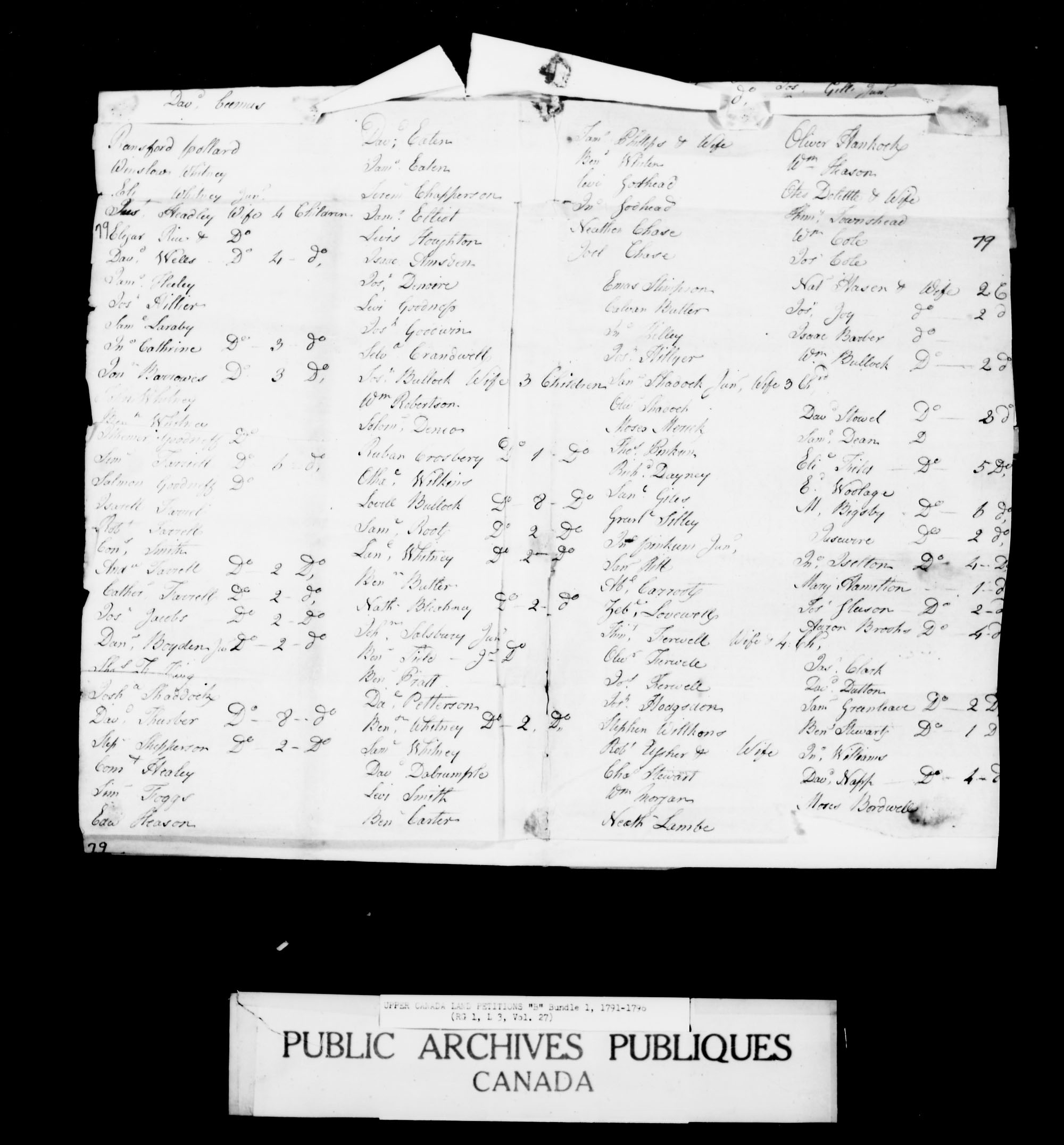 Title: Upper Canada Land Petitions (1763-1865) - Mikan Number: 205131 - Microform: c-1619