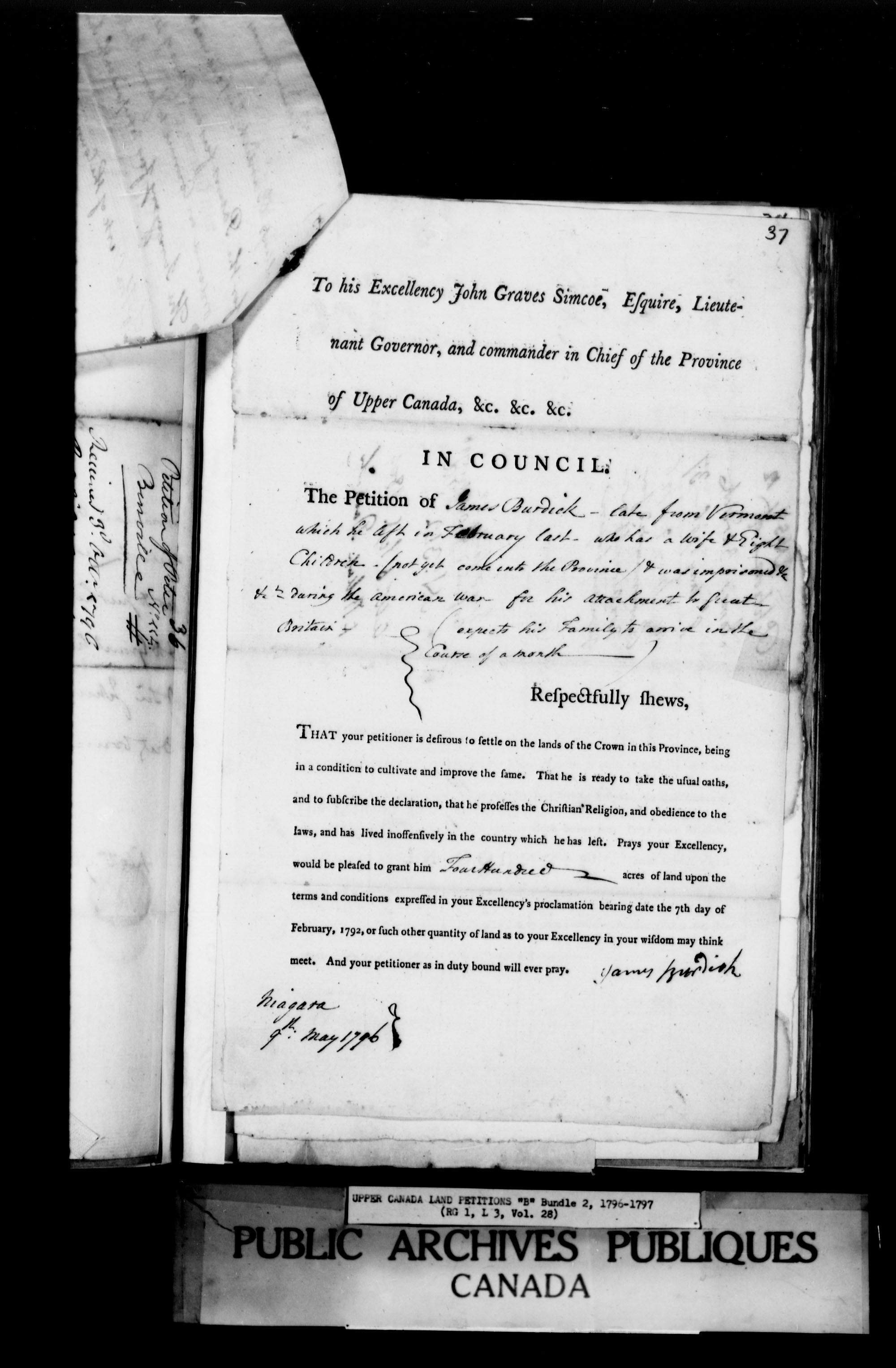 Title: Upper Canada Land Petitions (1763-1865) - Mikan Number: 205131 - Microform: c-1619