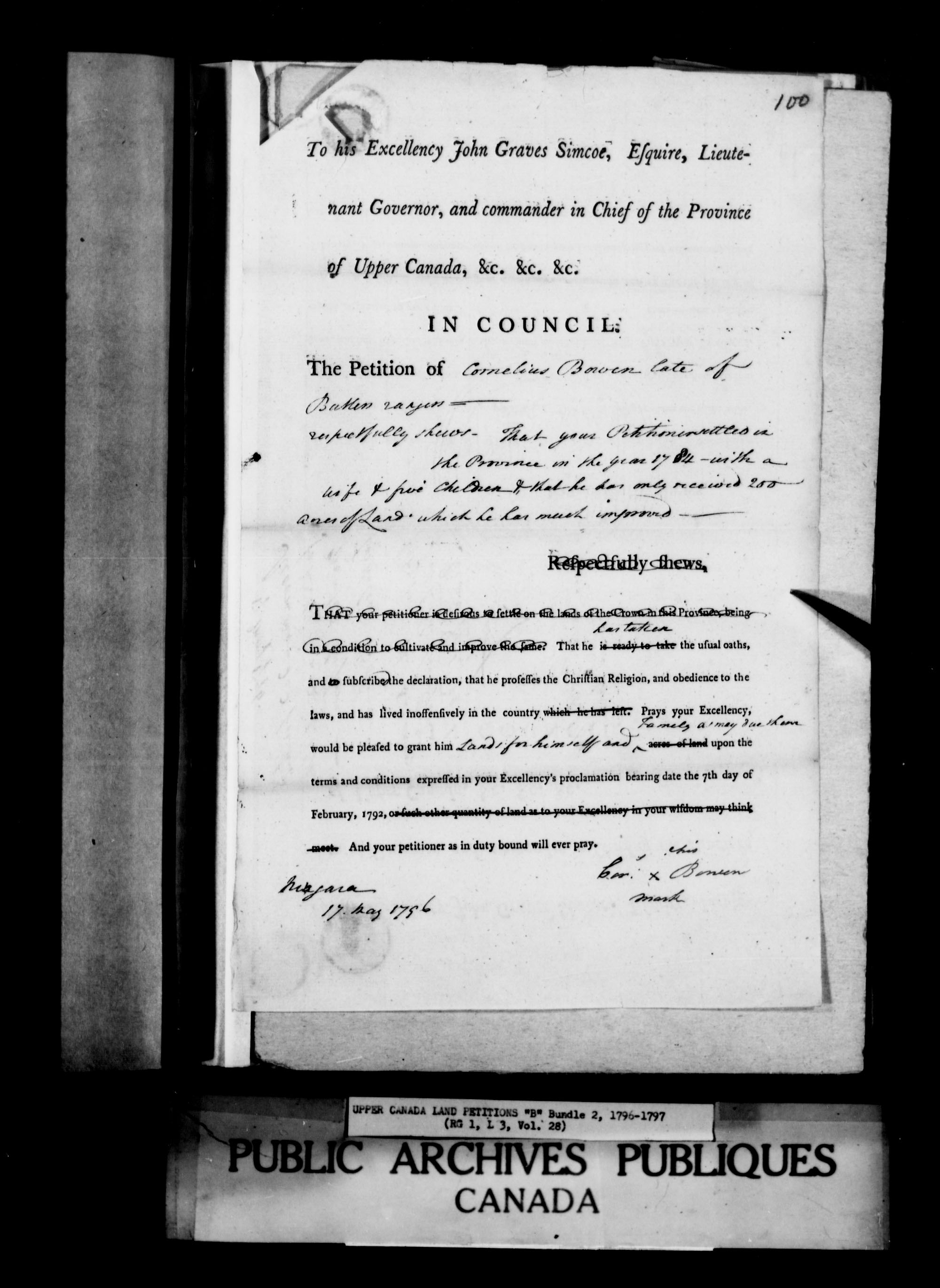 Title: Upper Canada Land Petitions (1763-1865) - Mikan Number: 205131 - Microform: c-1619