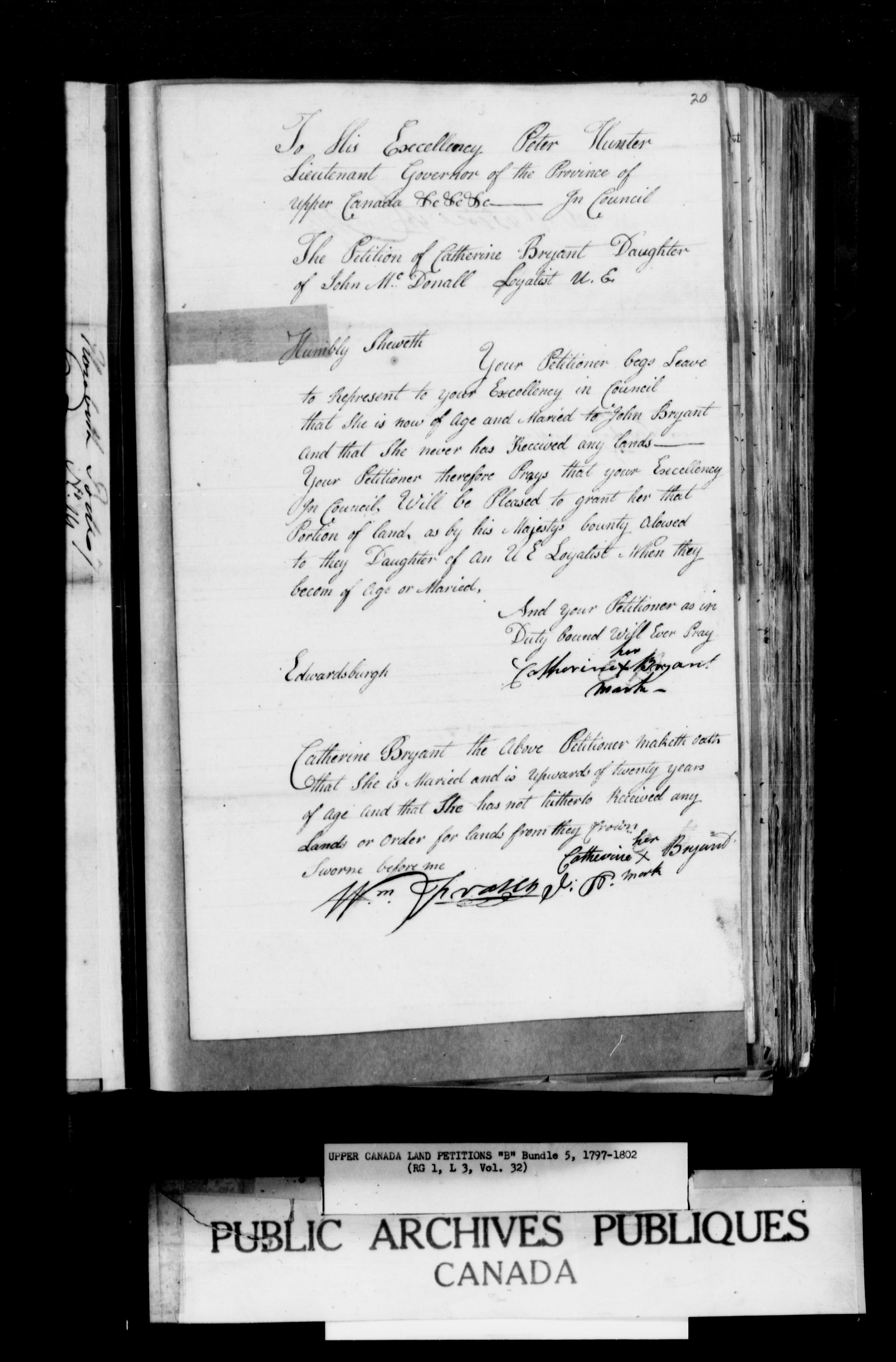 Titre : Demandes de terres du Haut-Canada (1763-1865) - N d'enregistrement Mikan : 205131 - Microforme : c-1621