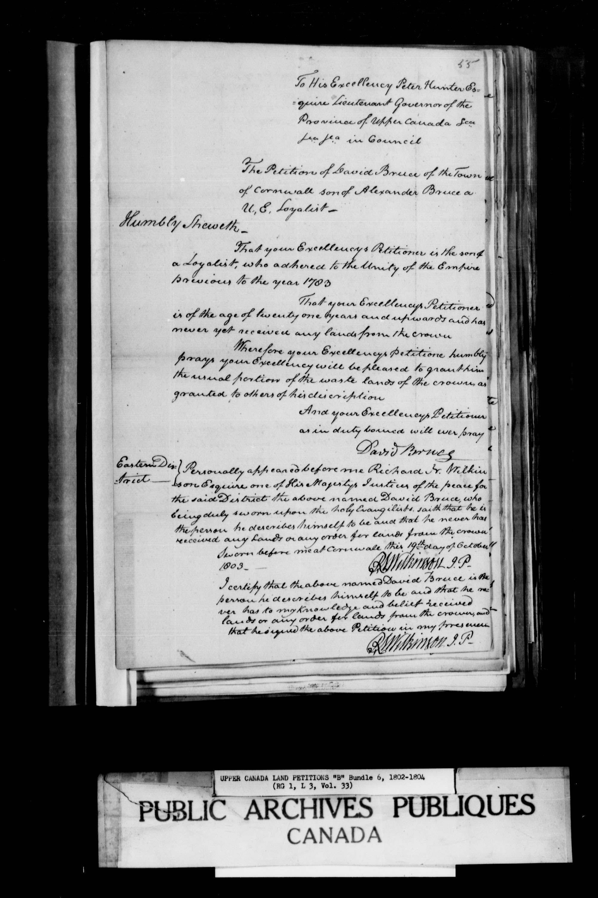 Title: Upper Canada Land Petitions (1763-1865) - Mikan Number: 205131 - Microform: c-1621