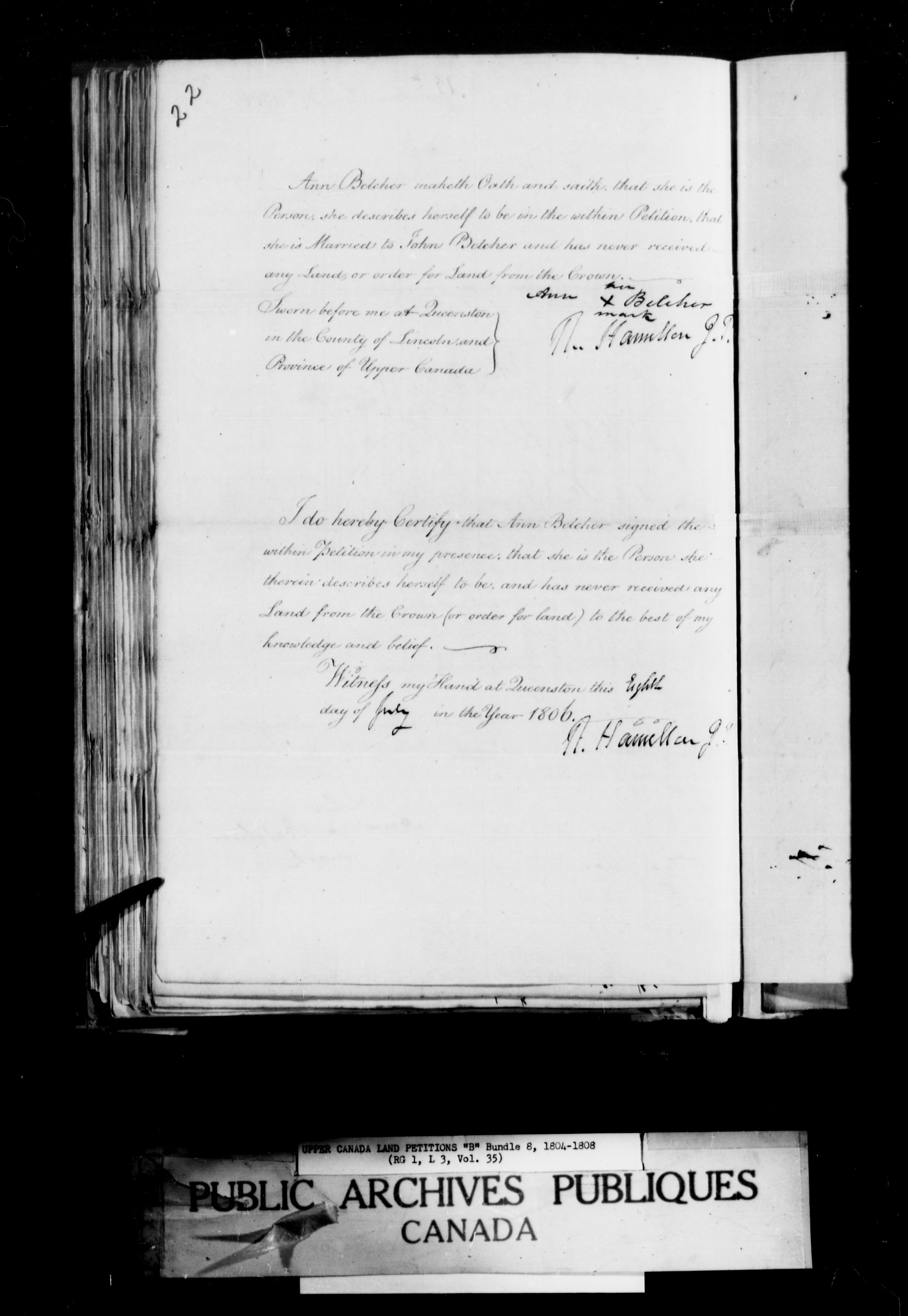 Titre : Demandes de terres du Haut-Canada (1763-1865) - N d'enregistrement Mikan : 205131 - Microforme : c-1621