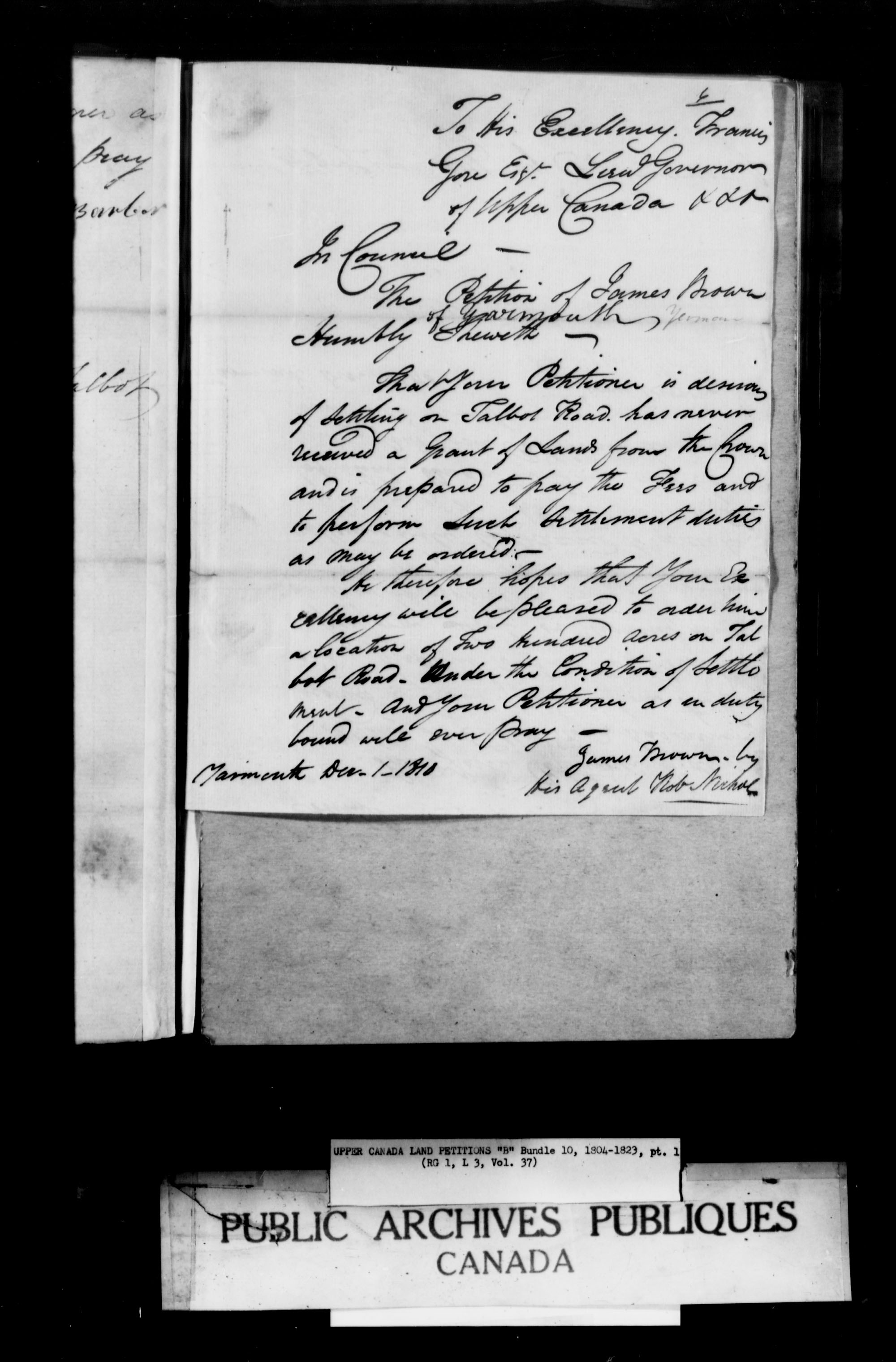 Title: Upper Canada Land Petitions (1763-1865) - Mikan Number: 205131 - Microform: c-1622