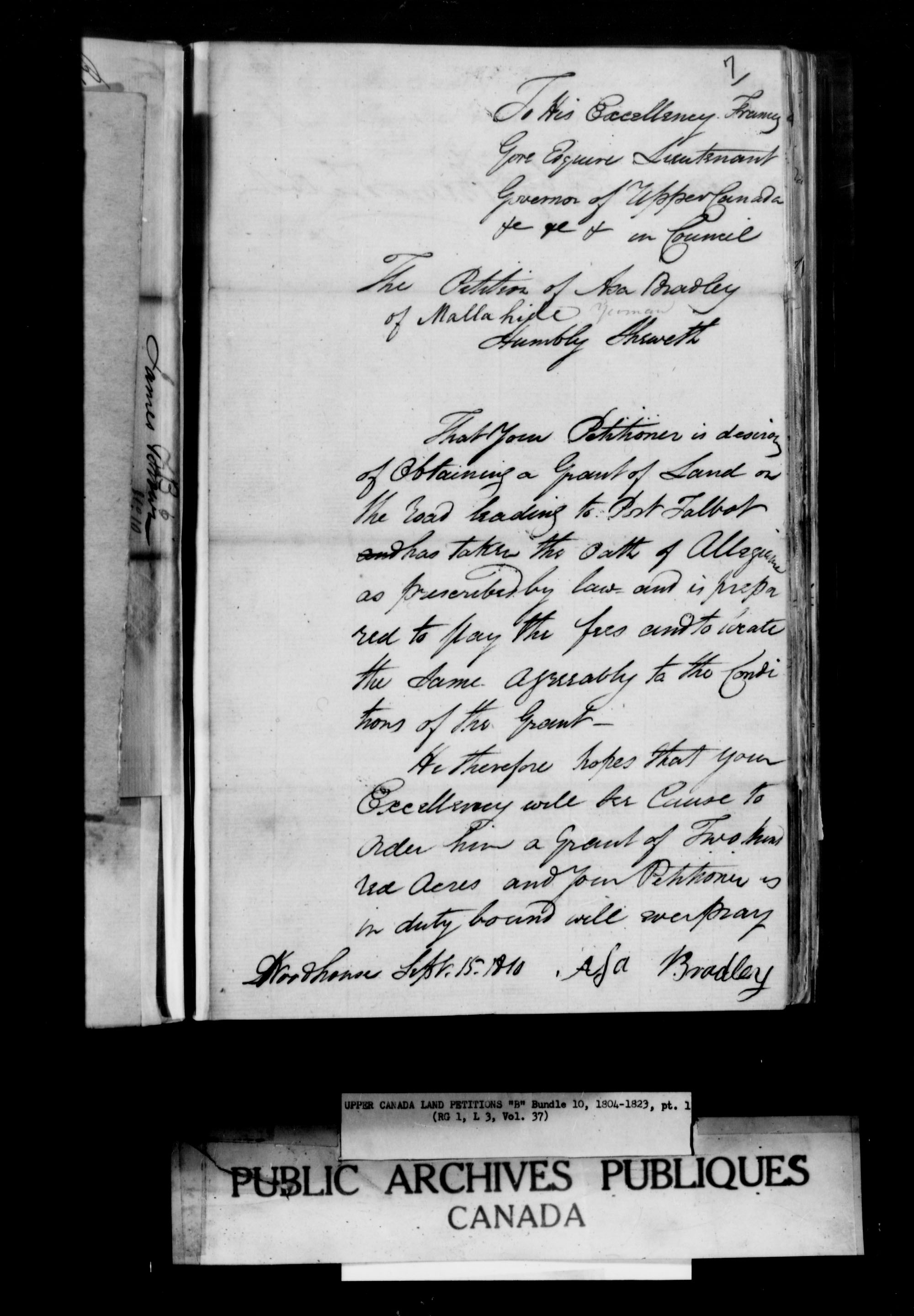 Title: Upper Canada Land Petitions (1763-1865) - Mikan Number: 205131 - Microform: c-1622