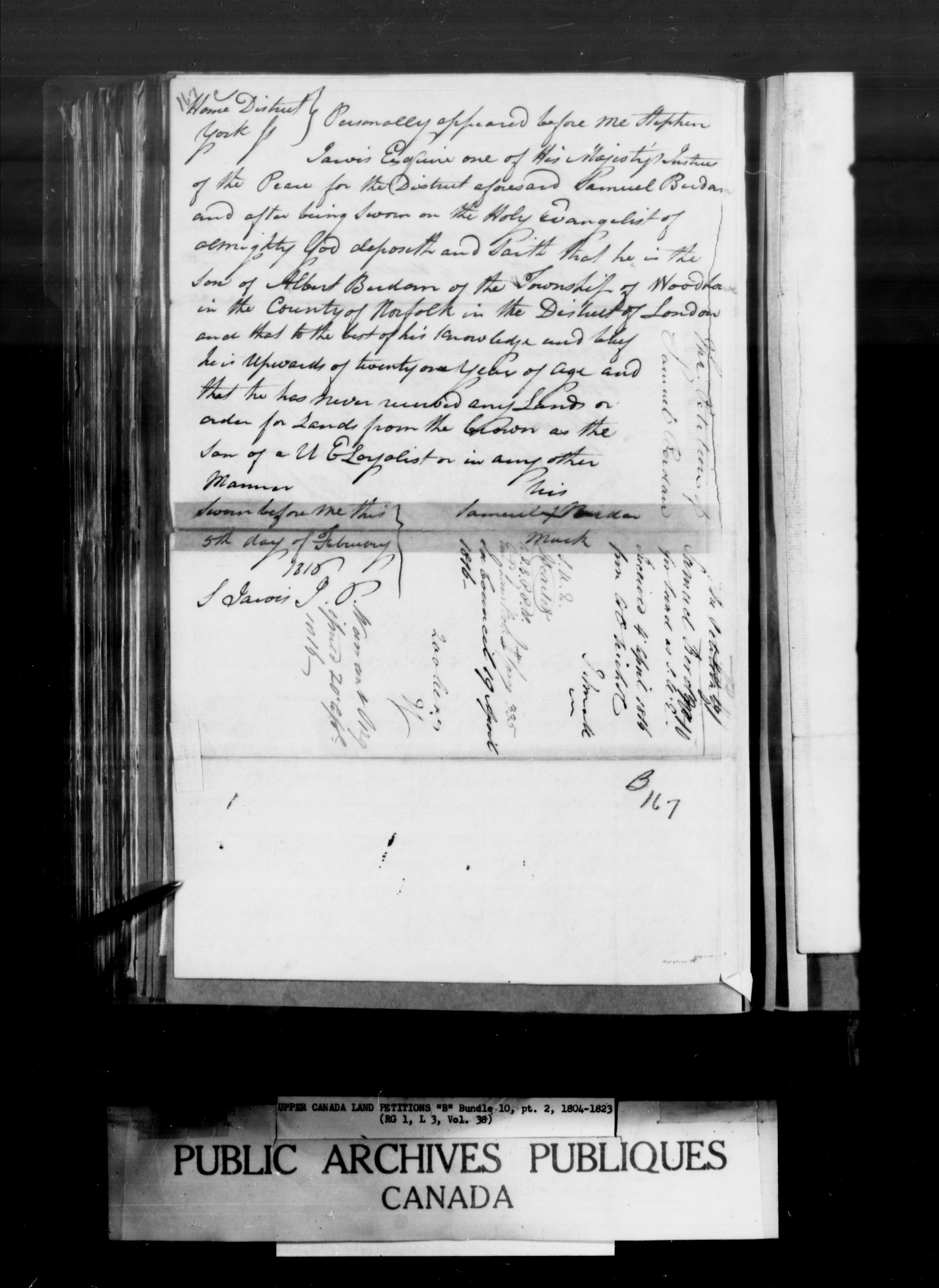 Title: Upper Canada Land Petitions (1763-1865) - Mikan Number: 205131 - Microform: c-1623