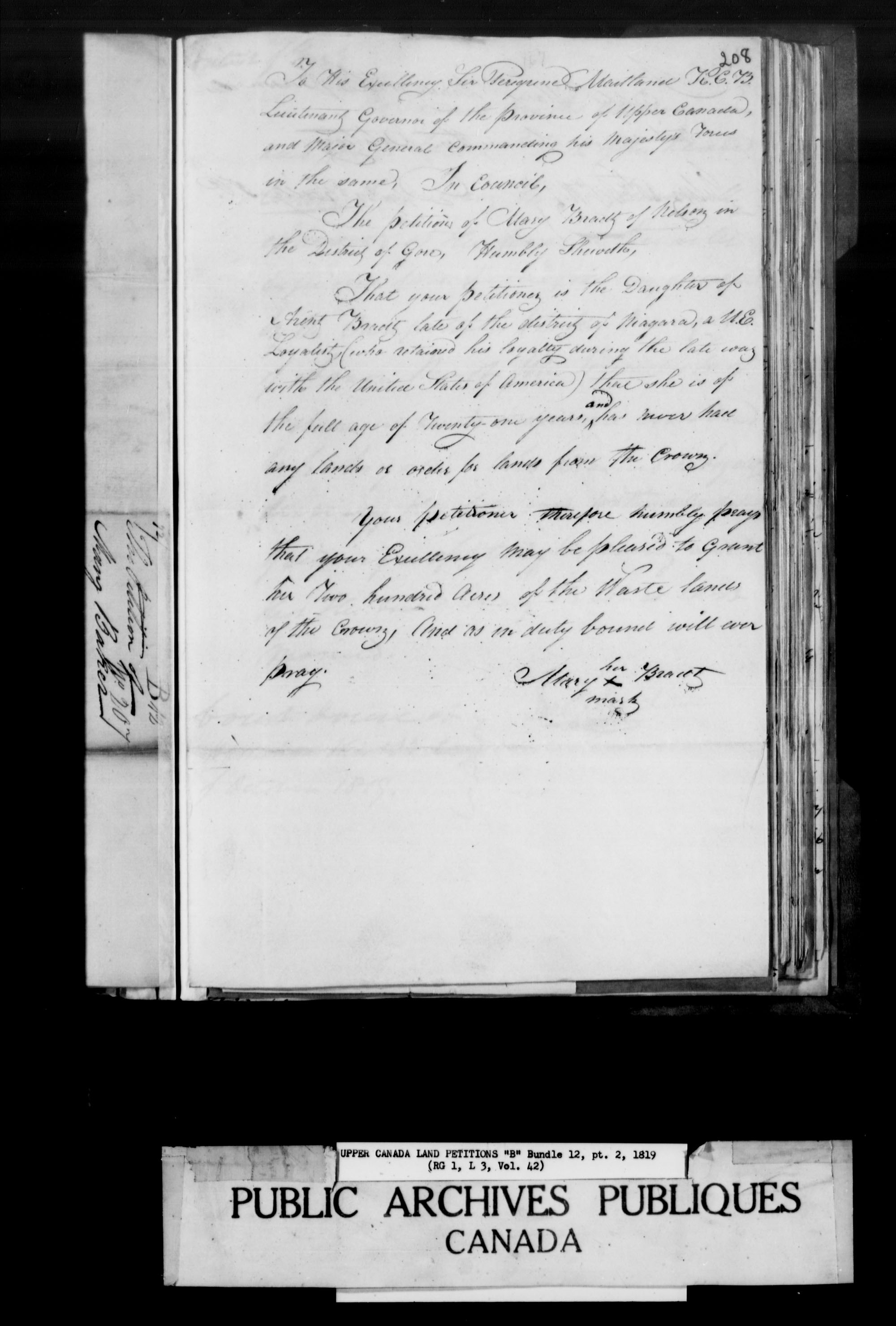 Title: Upper Canada Land Petitions (1763-1865) - Mikan Number: 205131 - Microform: c-1625