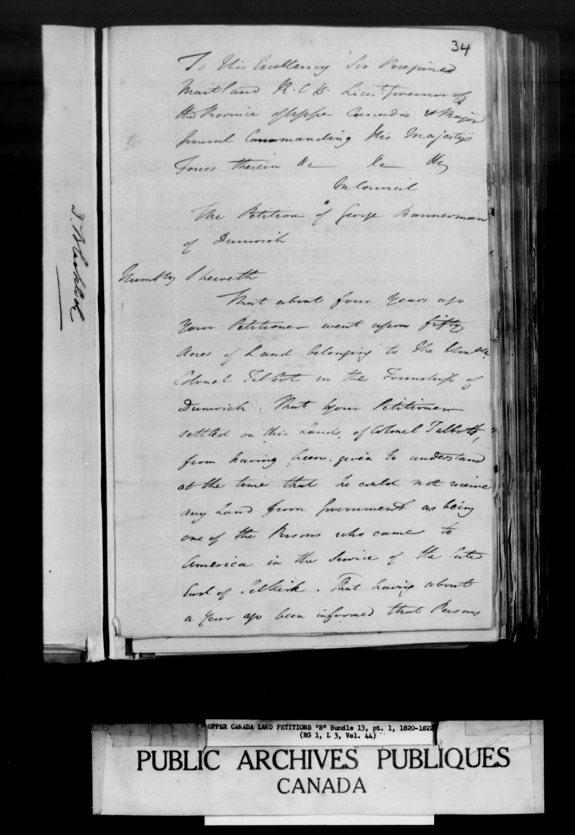 Title: Upper Canada Land Petitions (1763-1865) - Mikan Number: 205131 - Microform: c-1626