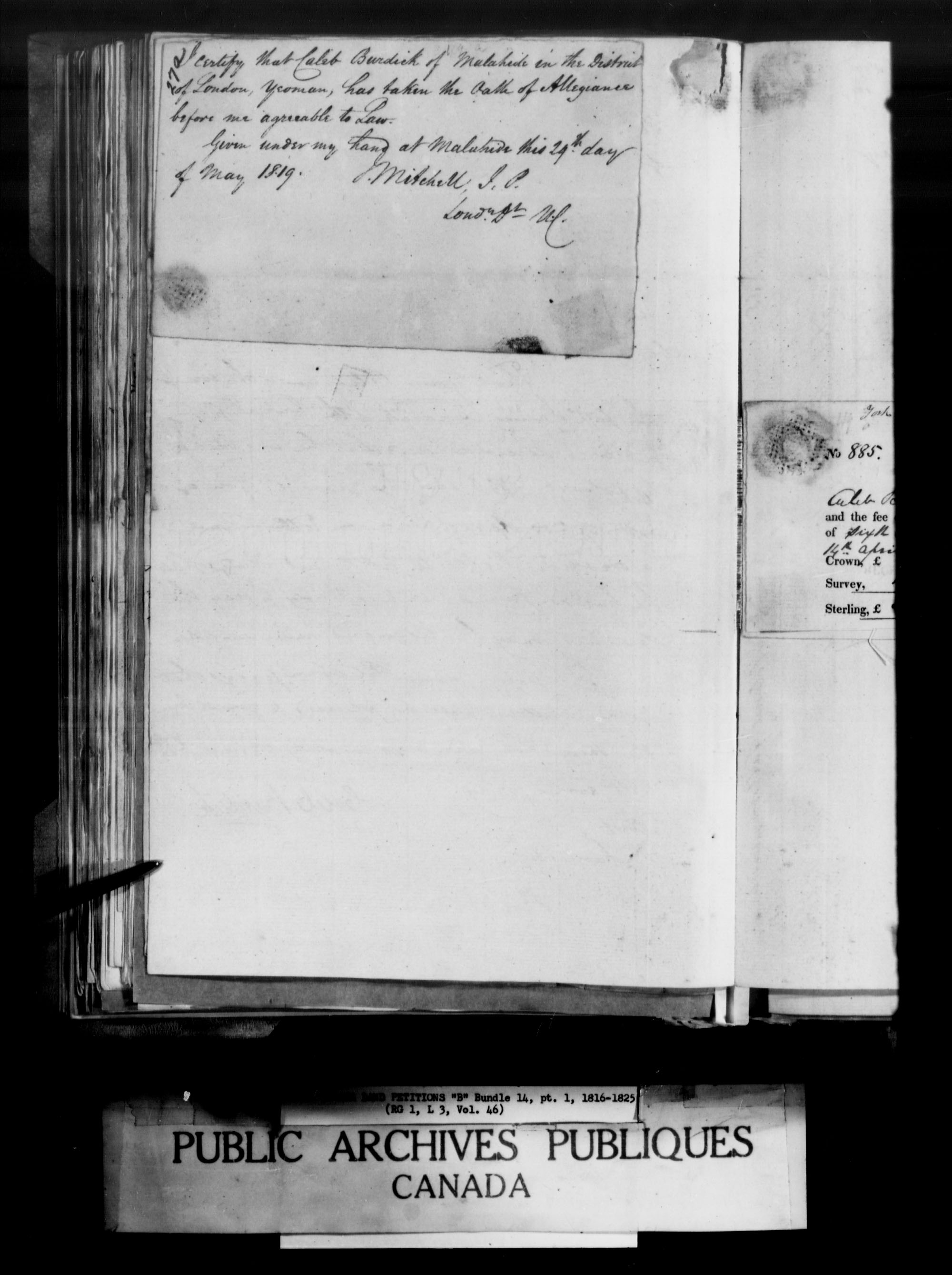 Title: Upper Canada Land Petitions (1763-1865) - Mikan Number: 205131 - Microform: c-1626
