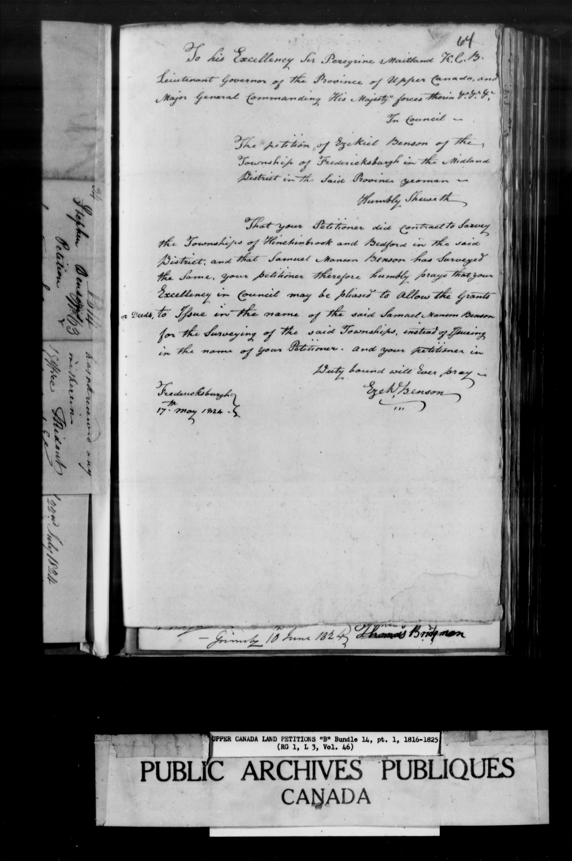 Titre : Demandes de terres du Haut-Canada (1763-1865) - N d'enregistrement Mikan : 205131 - Microforme : c-1626