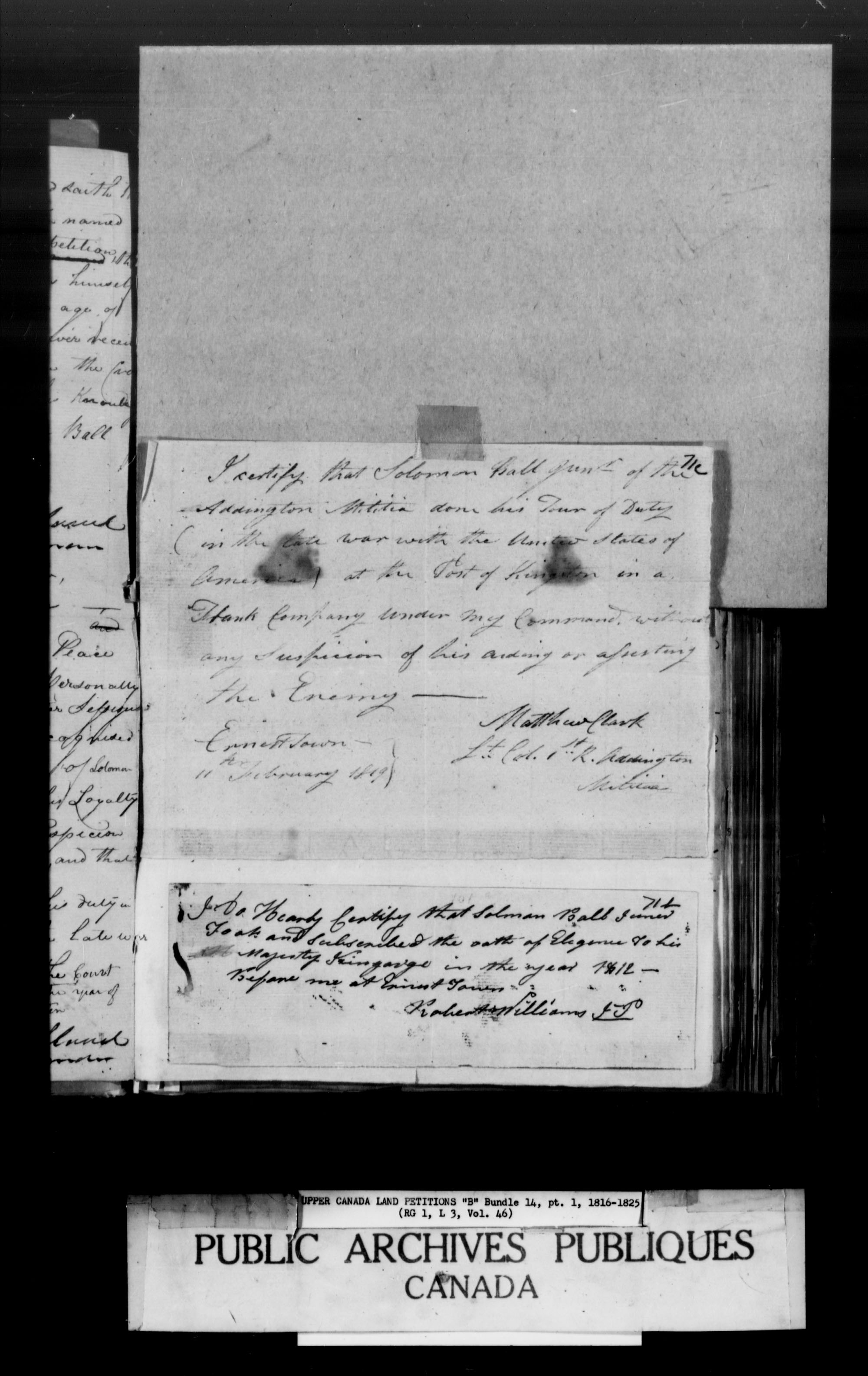 Title: Upper Canada Land Petitions (1763-1865) - Mikan Number: 205131 - Microform: c-1627