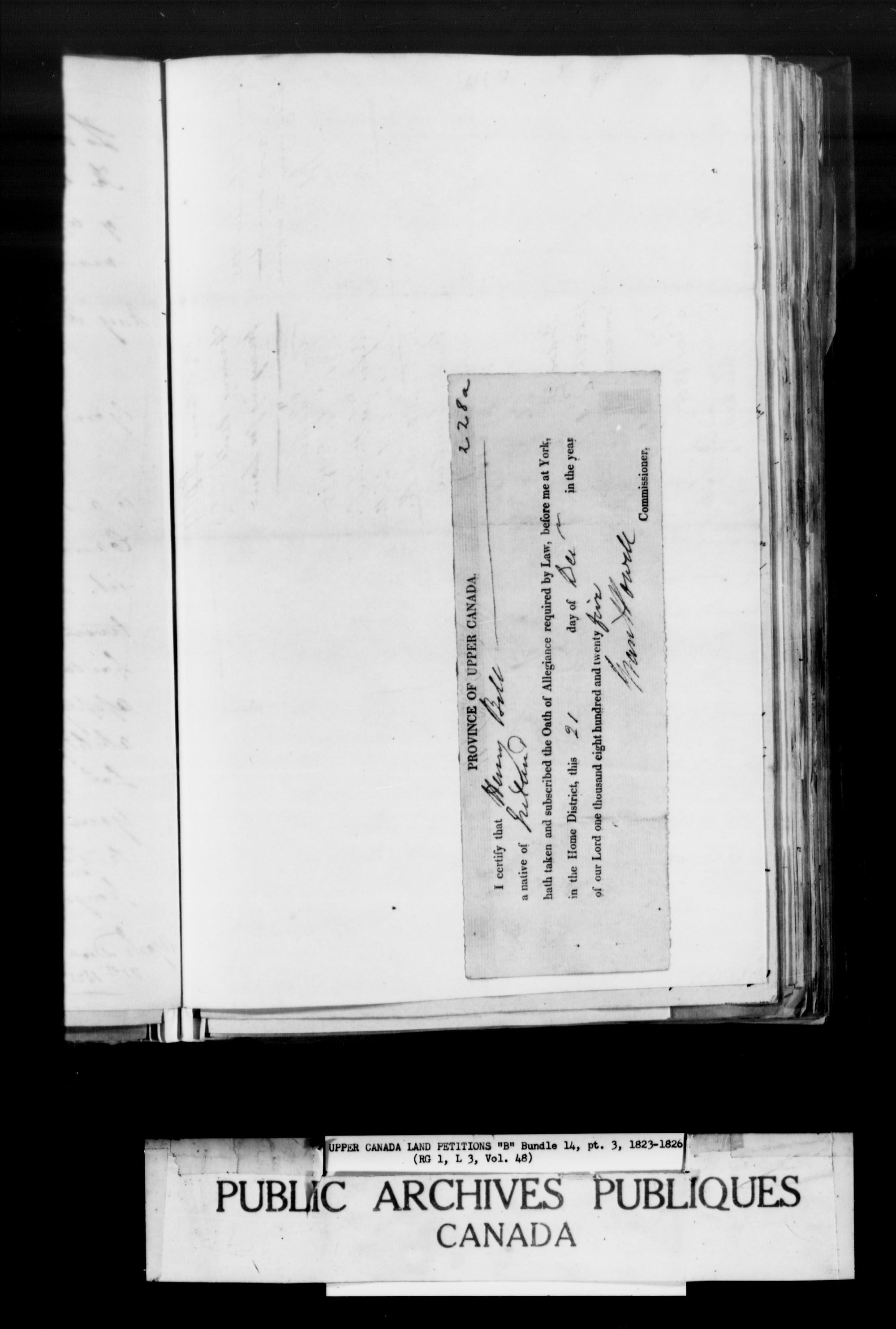 Title: Upper Canada Land Petitions (1763-1865) - Mikan Number: 205131 - Microform: c-1627