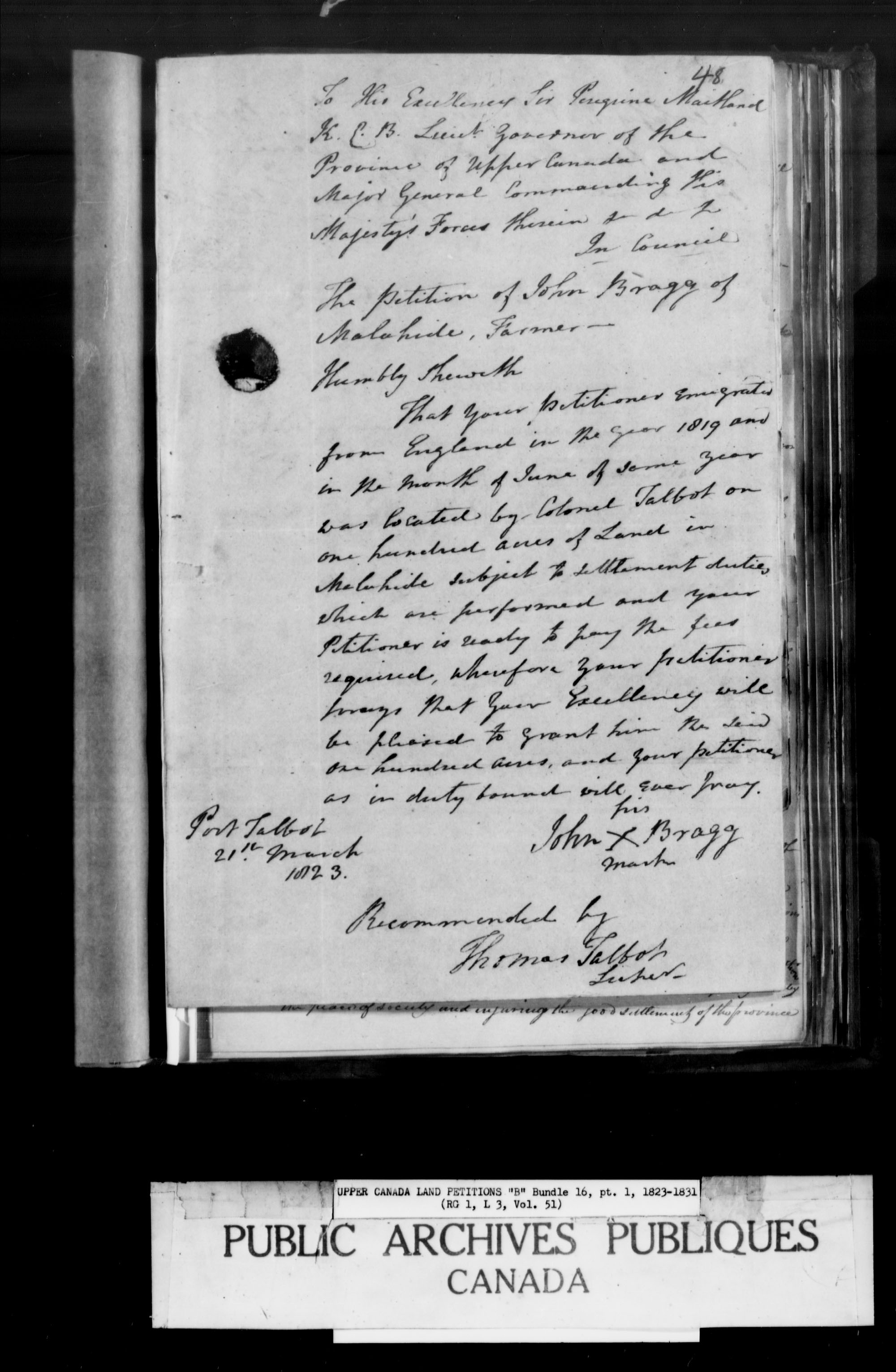 Title: Upper Canada Land Petitions (1763-1865) - Mikan Number: 205131 - Microform: c-1628