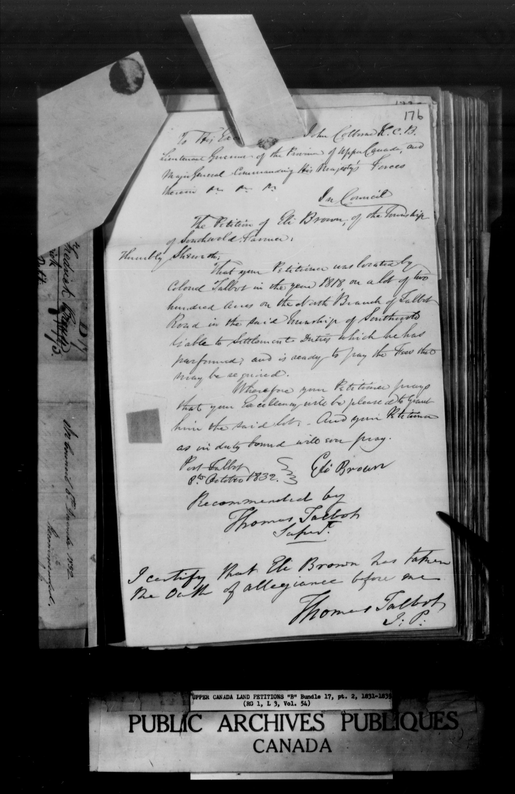 Title: Upper Canada Land Petitions (1763-1865) - Mikan Number: 205131 - Microform: c-1629