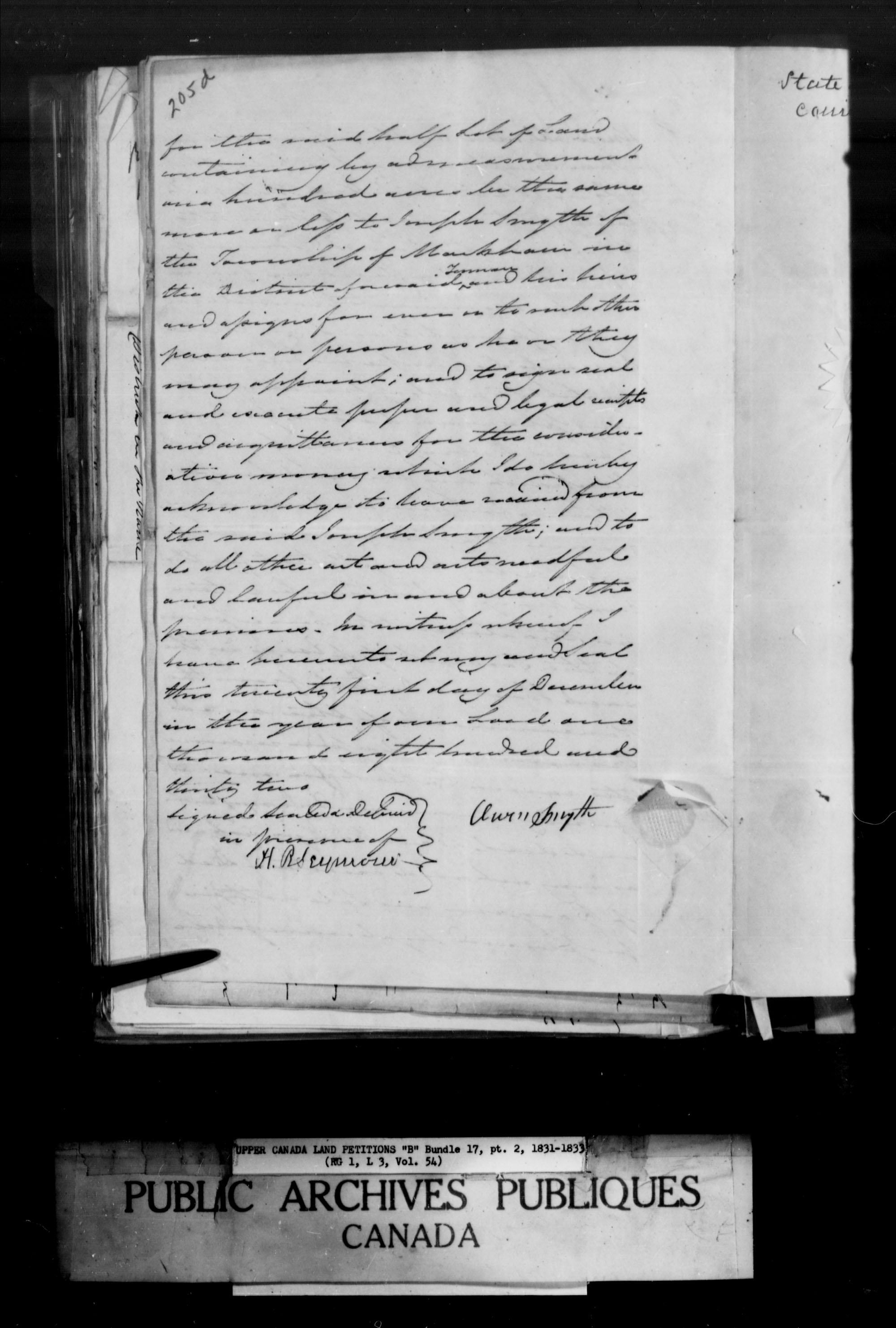 Titre : Demandes de terres du Haut-Canada (1763-1865) - N d'enregistrement Mikan : 205131 - Microforme : c-1629