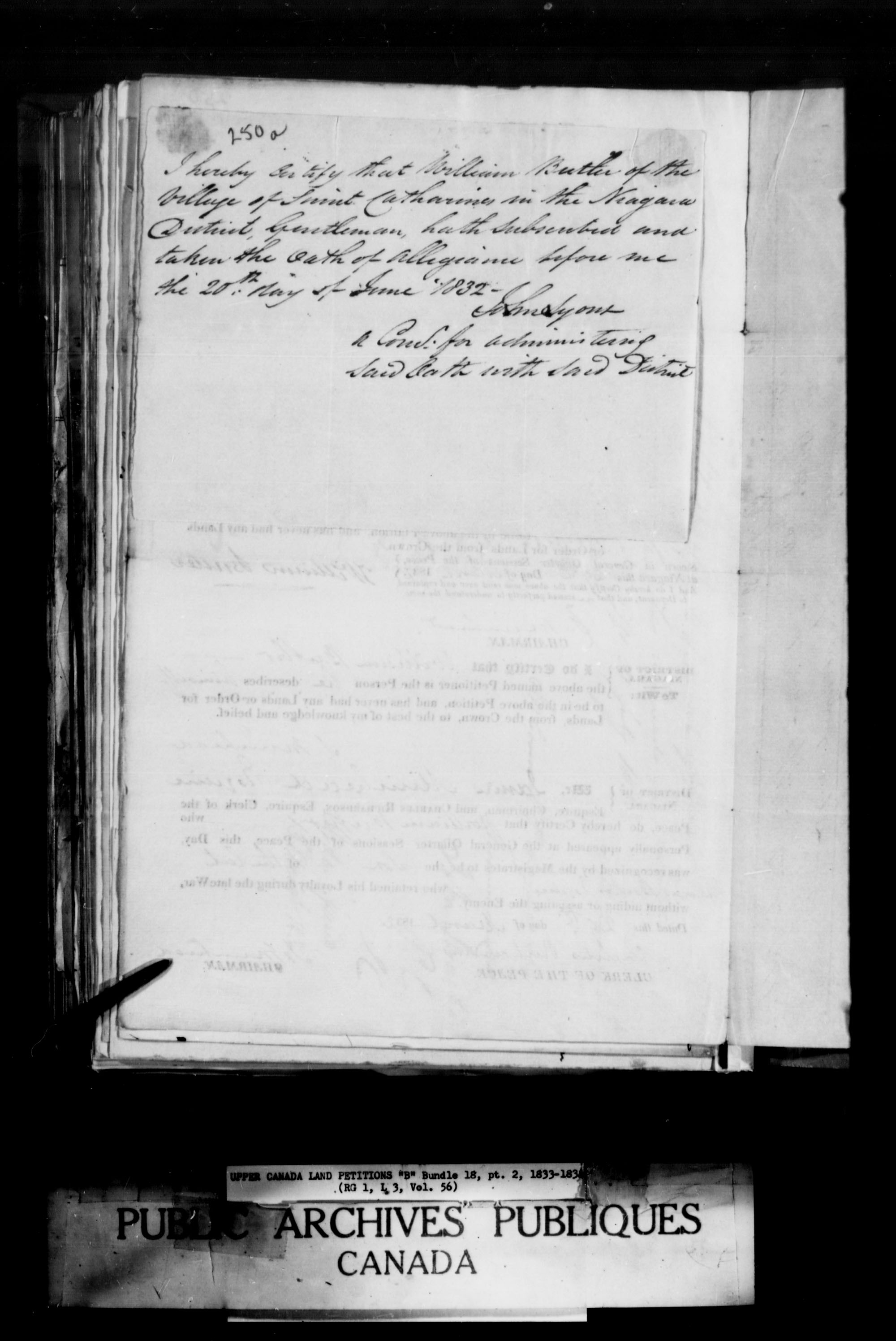 Title: Upper Canada Land Petitions (1763-1865) - Mikan Number: 205131 - Microform: c-1630