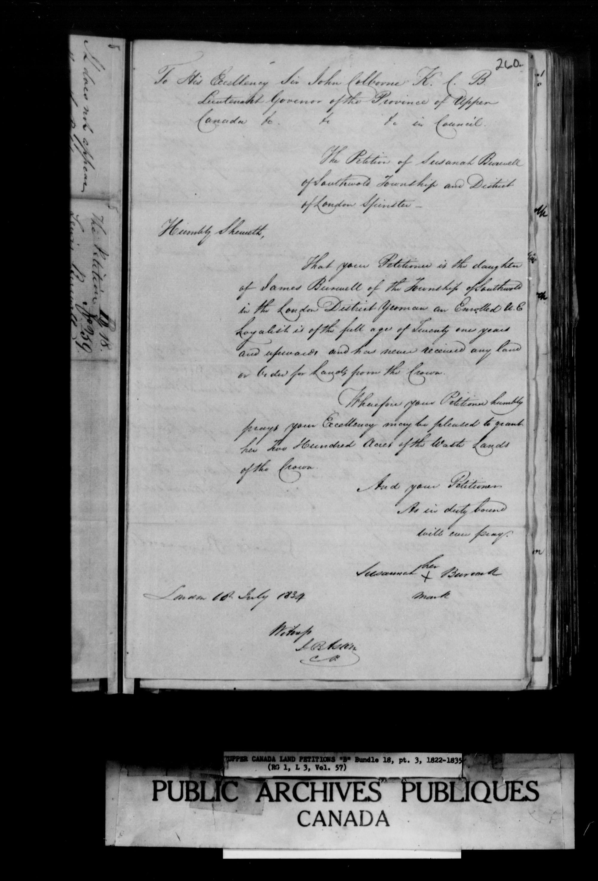Title: Upper Canada Land Petitions (1763-1865) - Mikan Number: 205131 - Microform: c-1631