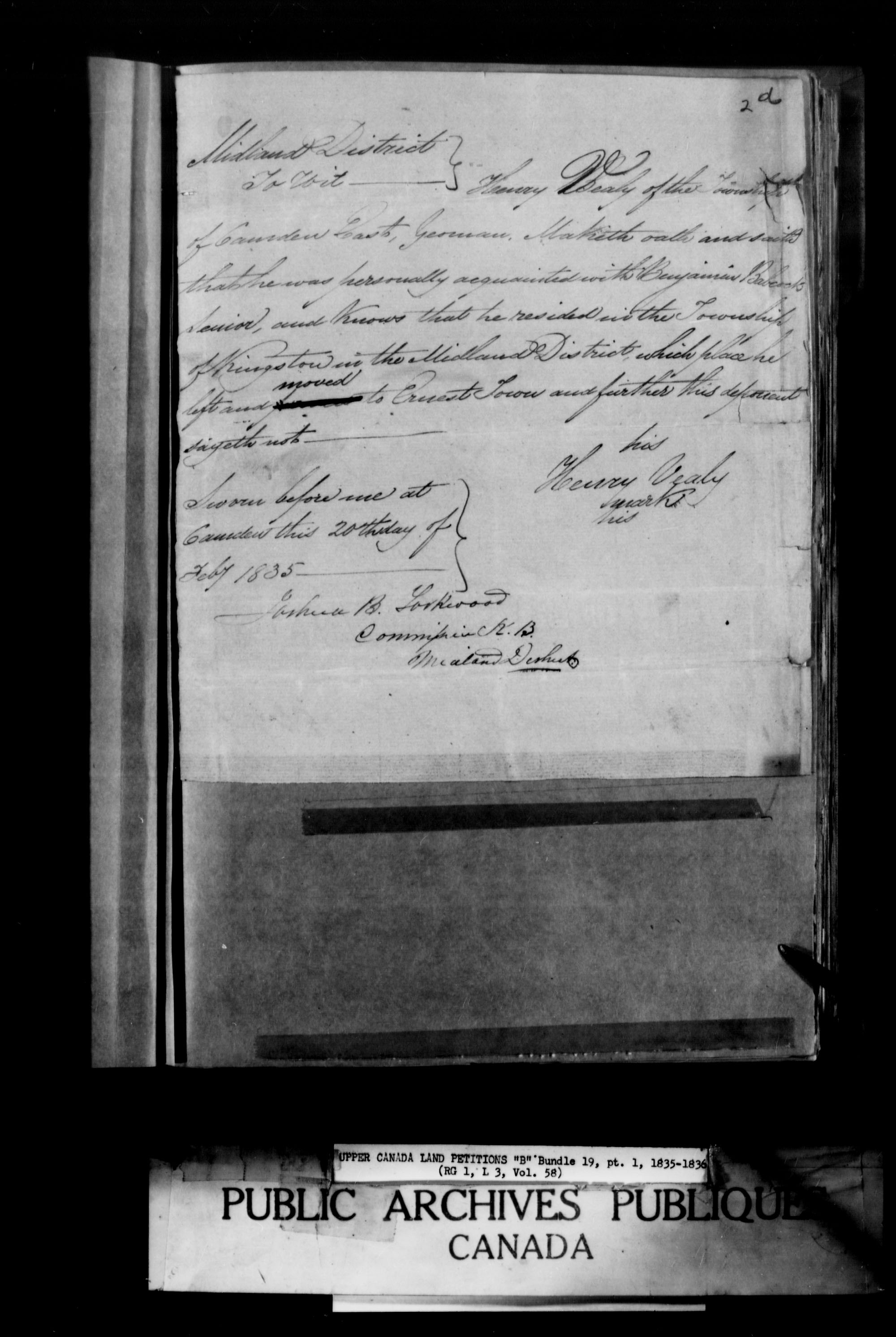 Title: Upper Canada Land Petitions (1763-1865) - Mikan Number: 205131 - Microform: c-1631