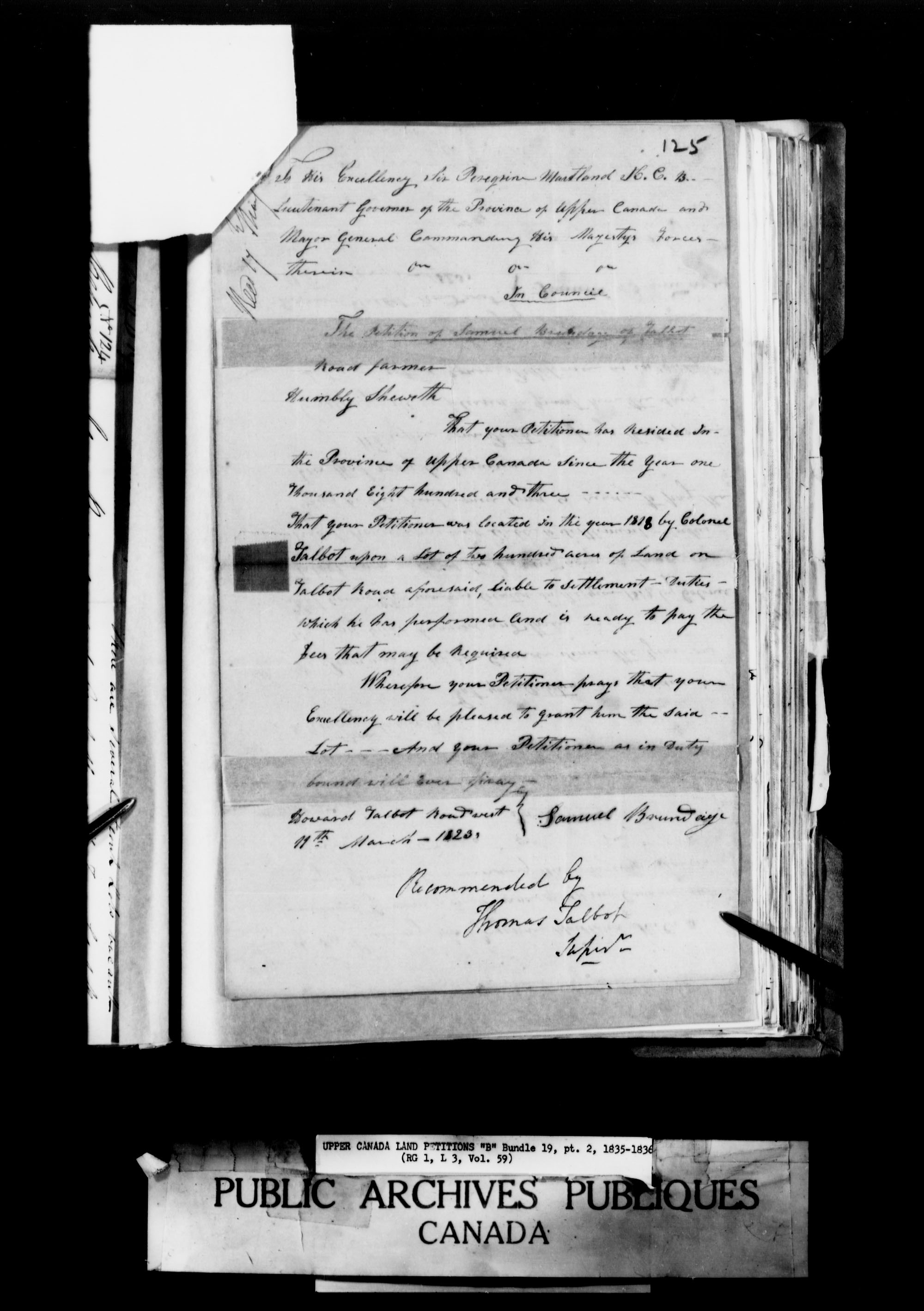 Title: Upper Canada Land Petitions (1763-1865) - Mikan Number: 205131 - Microform: c-1632