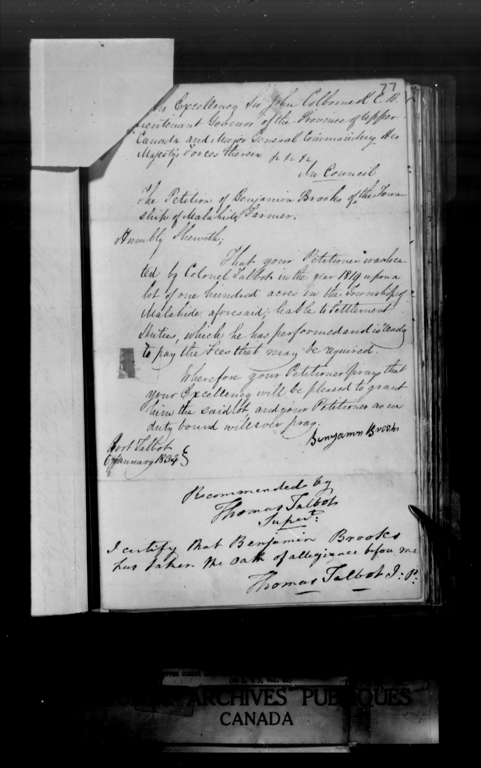Title: Upper Canada Land Petitions (1763-1865) - Mikan Number: 205131 - Microform: c-1633