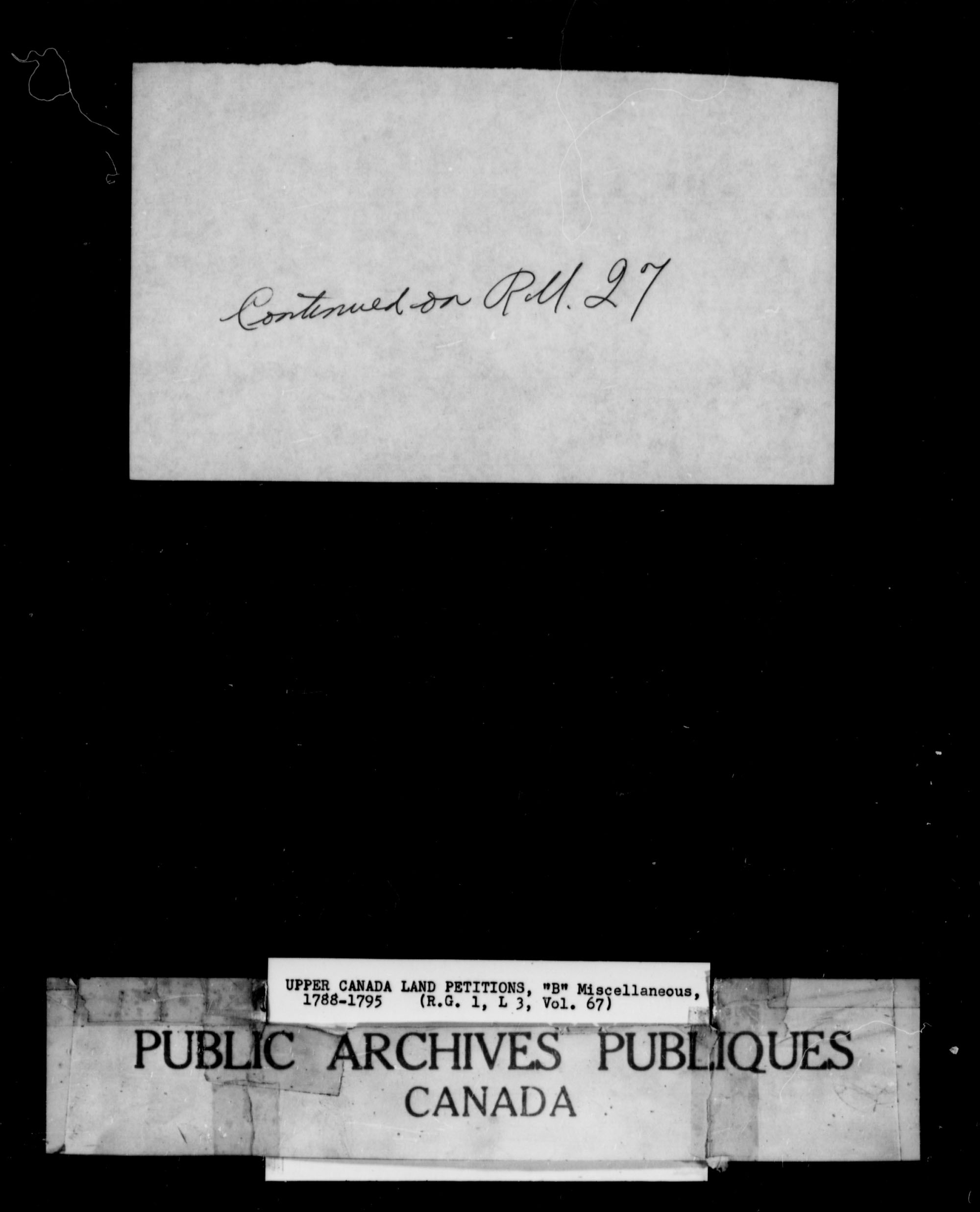 Titre : Demandes de terres du Haut-Canada (1763-1865) - N d'enregistrement Mikan : 205131 - Microforme : c-1634
