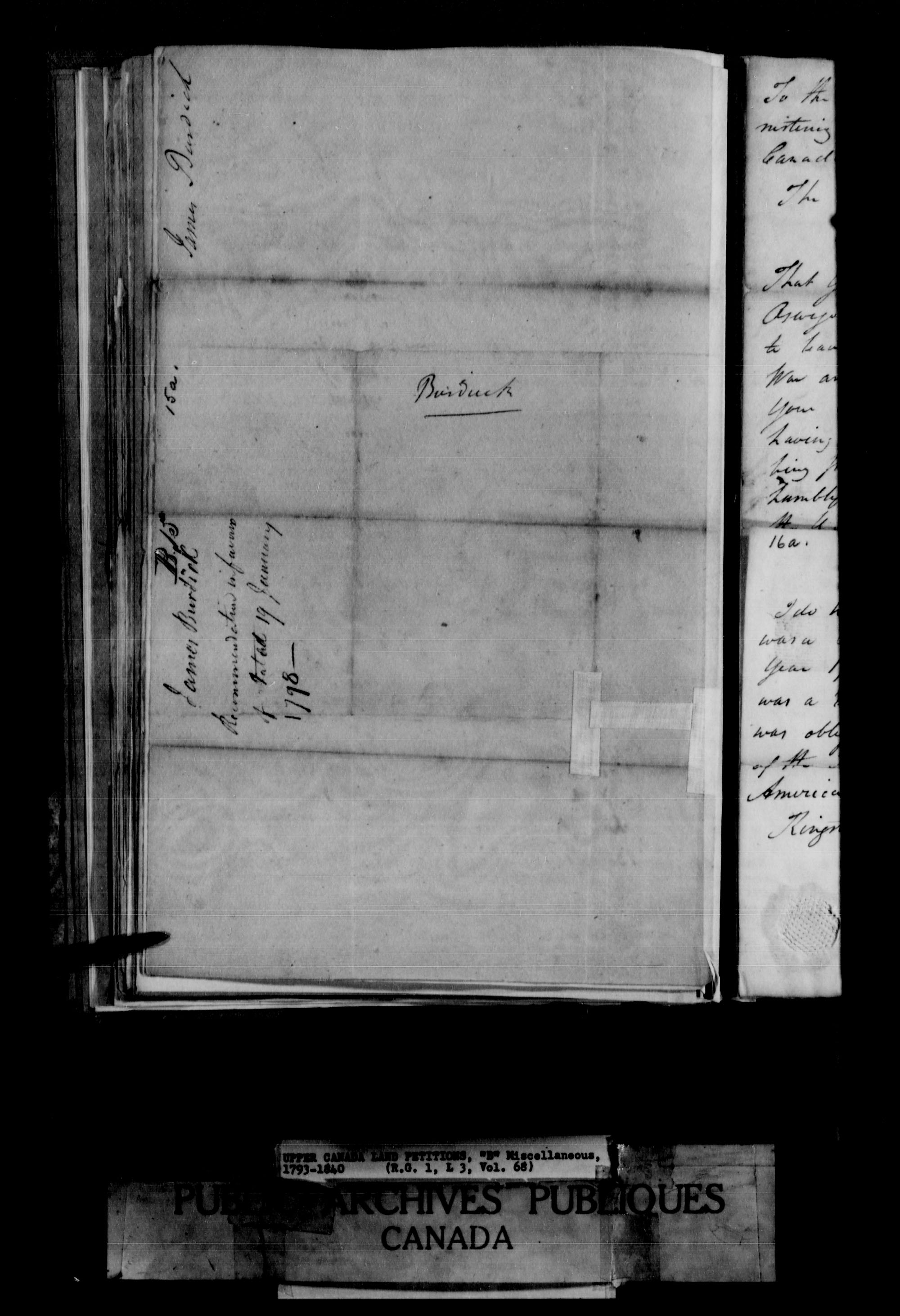 Title: Upper Canada Land Petitions (1763-1865) - Mikan Number: 205131 - Microform: c-1635
