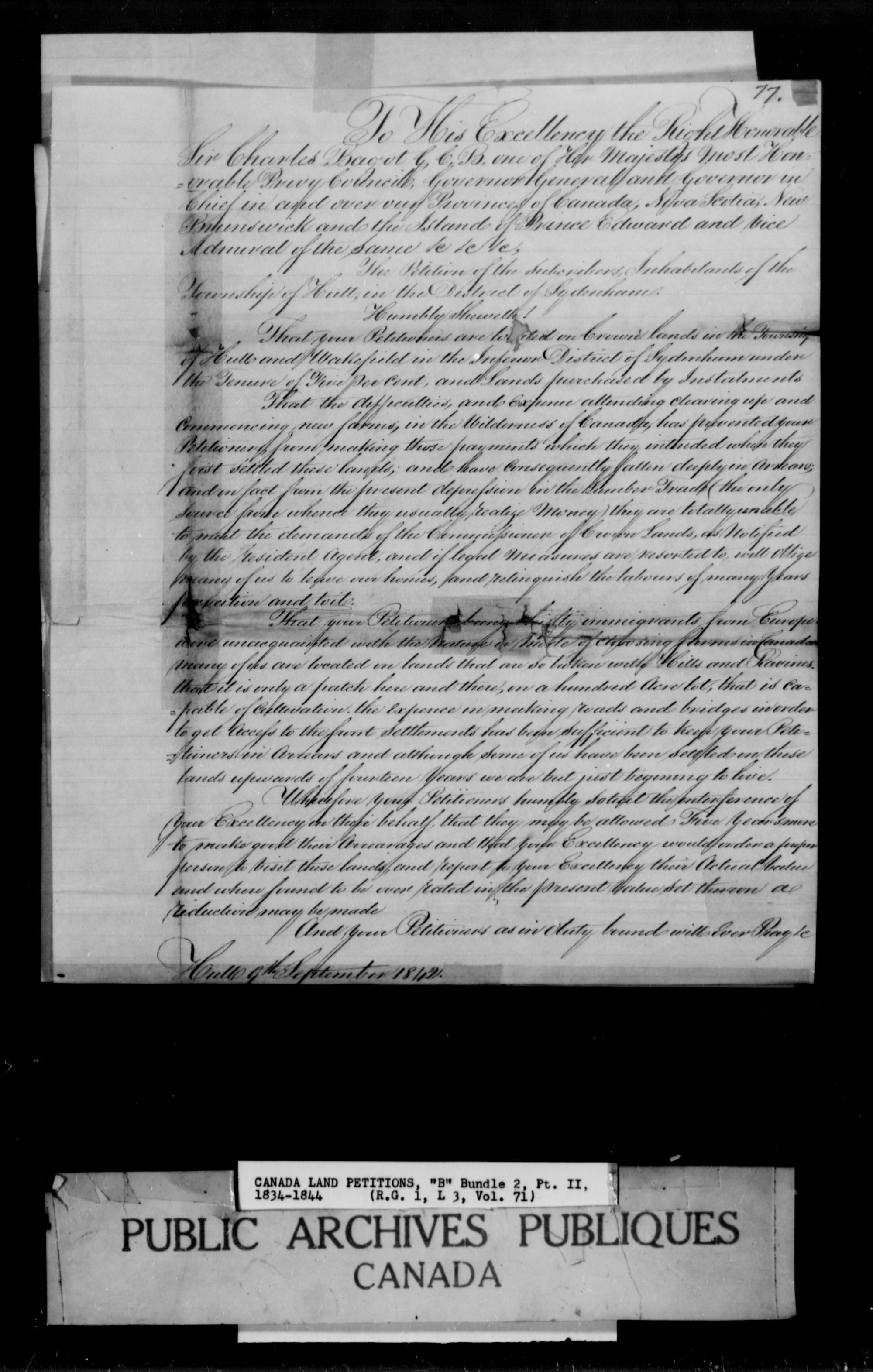 Titre : Demandes de terres du Haut-Canada (1763-1865) - N d'enregistrement Mikan : 205131 - Microforme : c-1637