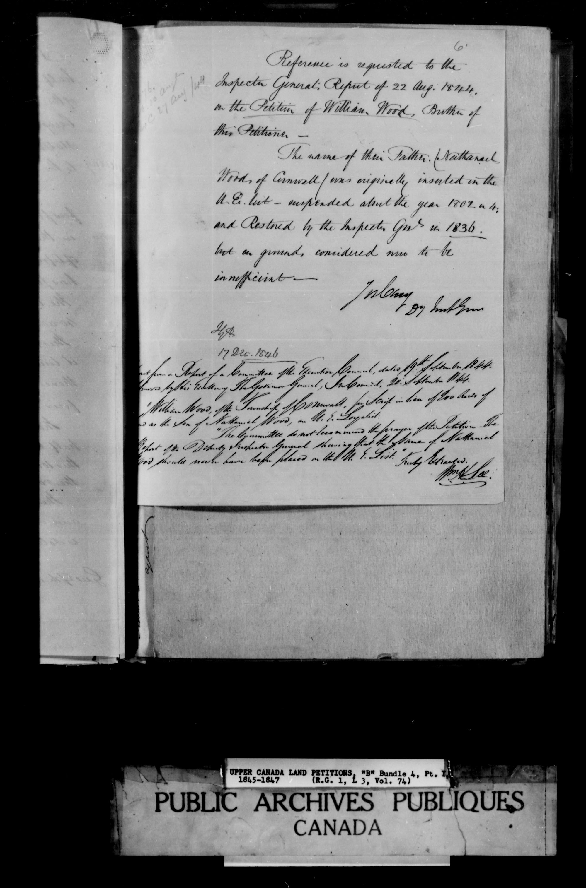 Title: Upper Canada Land Petitions (1763-1865) - Mikan Number: 205131 - Microform: c-1639